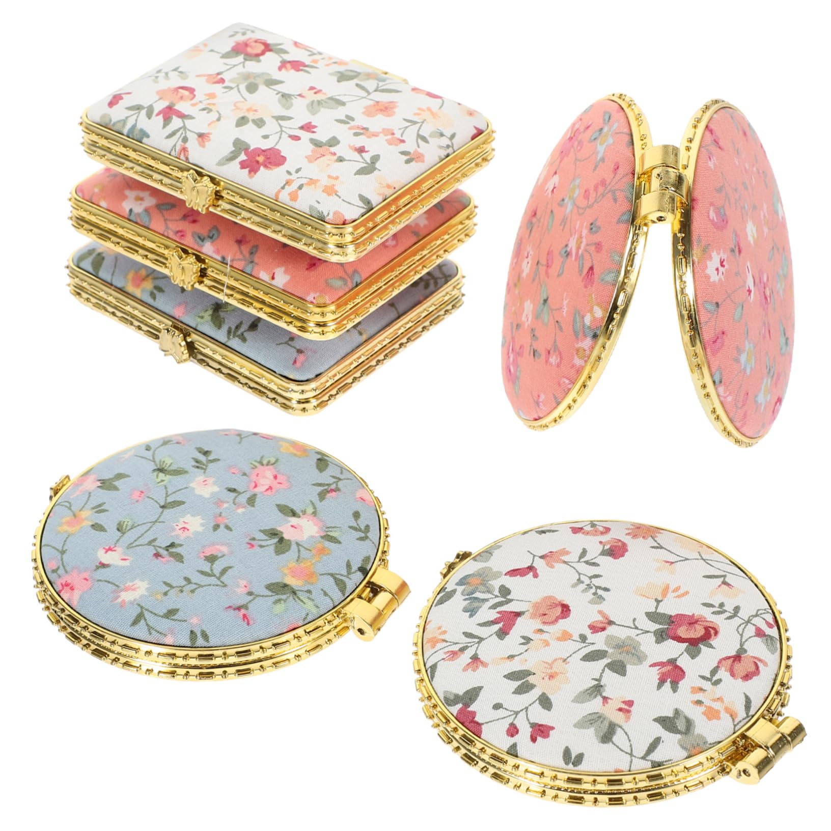 2 Set Di Specchietti Da Trucco Compatti Essenziali Da Viaggio Leggeri E Portatili Per Donne 6 Pezzi * 2