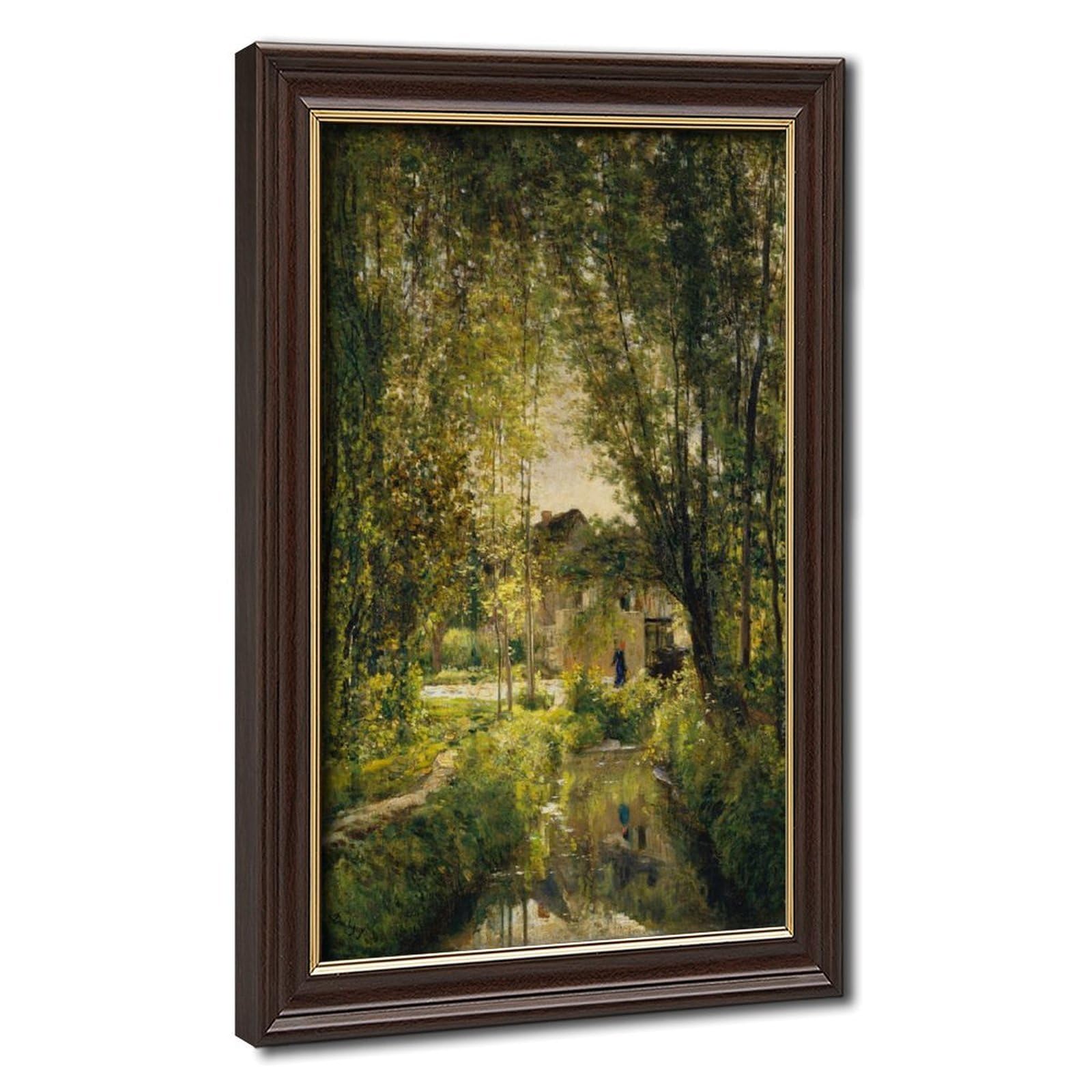 WCYB Charles Francois Daubigny - Landscape With A Sunlit Stream Posters Prints Canvas Deco Paintings Wall Art Hangable Frame 8" L X 12" W