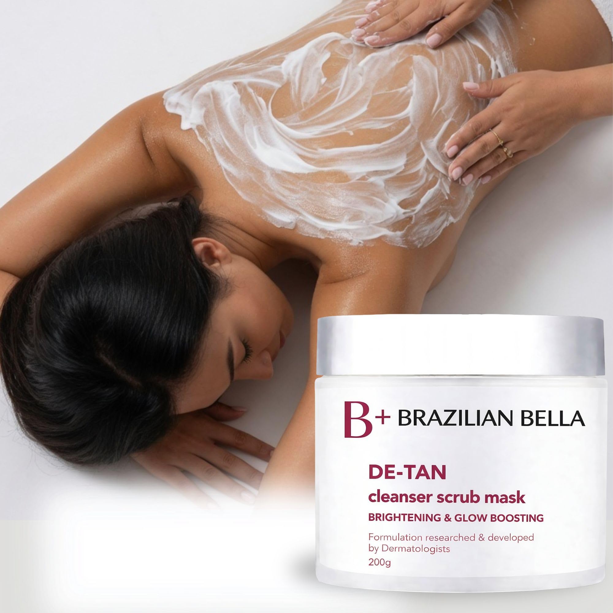 Brazilian Bella Full Body Whitening De-Tan Cleanser Scrub & Mask Glow Cream for Men DeTan Pack-image-15