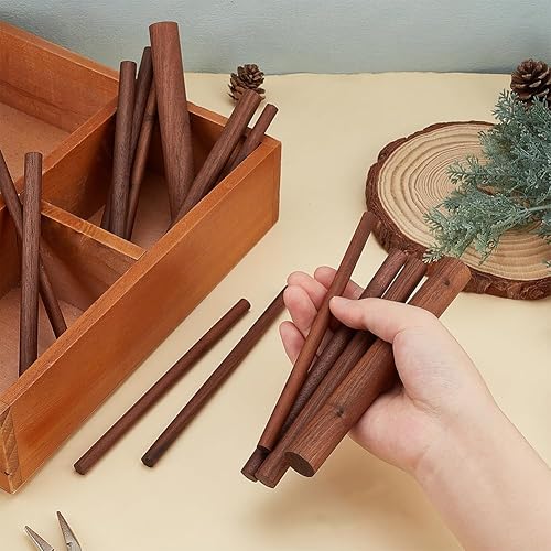 Miniatura 9 de OLYCRAFT 30 varillas redondas de madera sin terminar, tiras de clavijas redondas, varillas redondas de madera natural, varillas redondas de madera