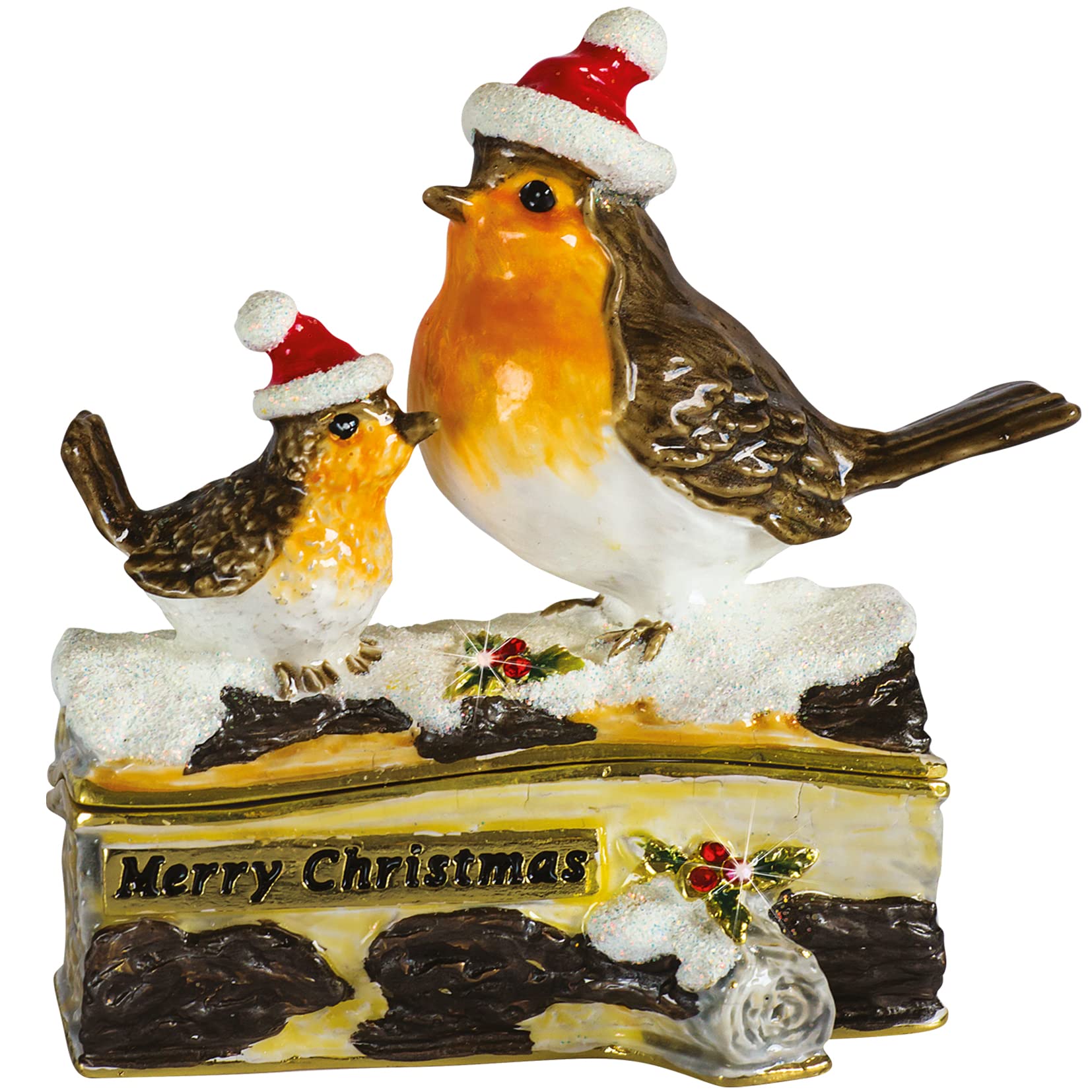 Craycombe Trinkets 6069 Robin & Chick Trinket Box, Height 7cm