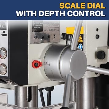 10-Inch Benchtop Drill Press- Variable Speed 50-3000 RPM,Bench Drill Press Cast Iron Table & Base, 6.2-Amp Drill Presses With Laser And LED Work Light ,0.4 kW Variable Frequency Drive (white)