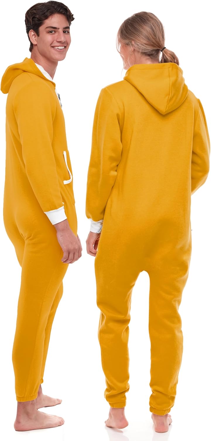 Skylinewears Unisex Adult Onesie One Piece Pajama Romper Hooded Zip Sleepwear Jumpsuit for Men and Women