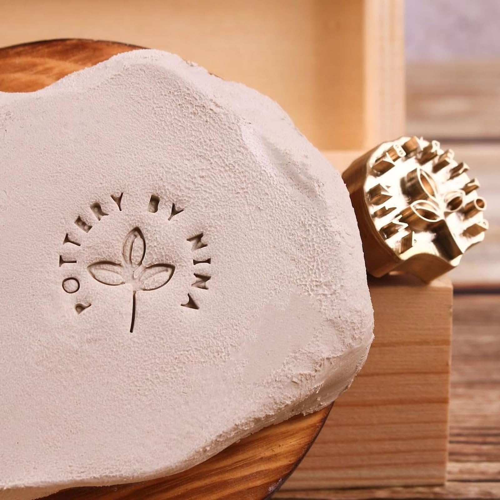 Personalized Logo Stamp Custom Pottery and Clay Signature Stamp Brass Ceramic Tool with Your Design for Pottery Makers Signaturstempel(2 inches)
