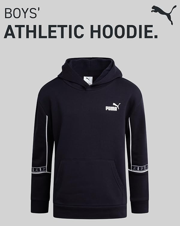 PUMA Boys Athletic Fleece Pullover Hoodie Basic Sweatshirt (Sizes 8-20) by PUMA - Image 3