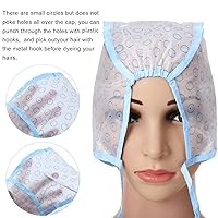 Vista 4 de 6 piezas de tapa de resaltado para el cabello Frosting Cap Highlight para color de tinte con ganchos de plástico para colorear el cabello, kit