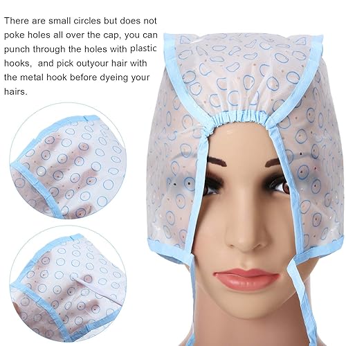 Miniatura 4 de 6 piezas de gorro para el cabello, resaltado para casquillo de cabello, tinte de color con ganchos de plástico, kit de herramientas de peluquería