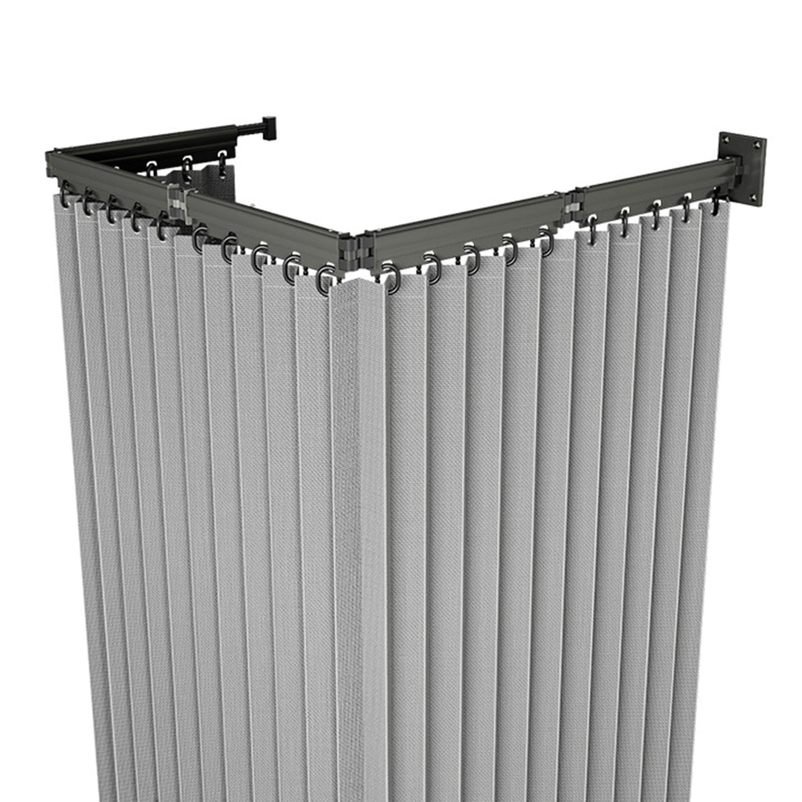 Barre de douche pliable en lin pour chambre, balcon et dressing