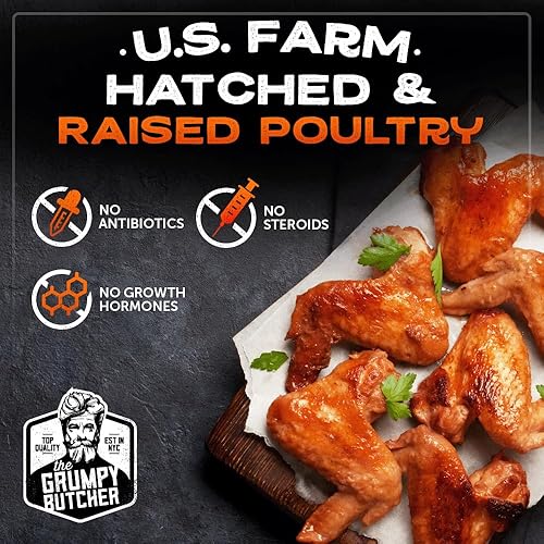 Miniatura 46 de Grumpy Butcher Heritage - Alitas de pollo cocinadas y aptas para microondas, paquete de 2 (20 onzas cada una), con ajo y parmesano de primera