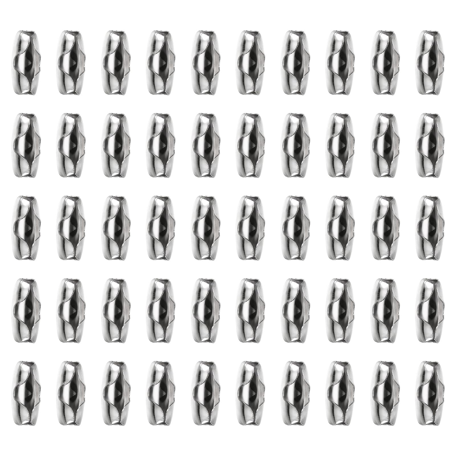 PATIKIL Beaded Chain Connector, (4.0mm) (50 Pcs), Stainless Steel Ball Chain Connector Clasps Blinds Pull Cord Link Clips, Suit for - Ceiling Fan/Light/Jewelry