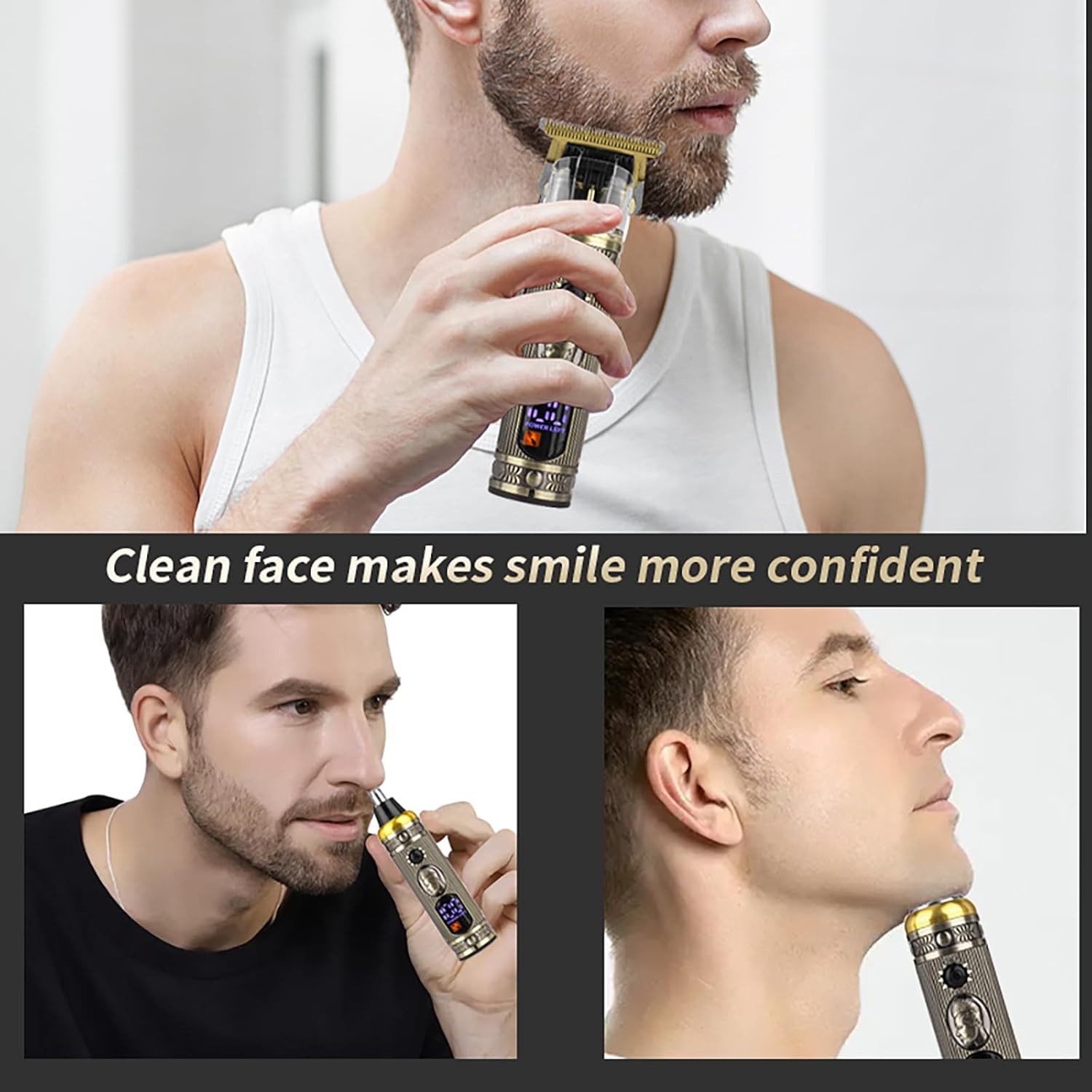 Man using the WAIKIL nose hair trimmer