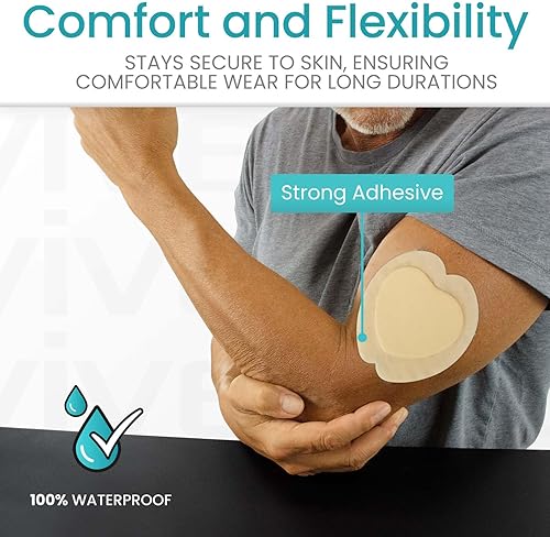 Miniatura 4 de ViveCare - Apósito de espuma de silicona sacra de 7 x 7 pulgadas con adhesivo en el borde, vendaje de espuma para heridas de cama, almohadilla sacra
