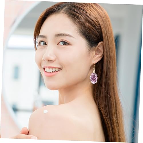 Miniatura 8 de COHEALI 6 piezas de cristal con colgante de uva hecho a mano, pulsera vintage de fruta de uva, dijes de frutas, collar de uva, colgante de resina