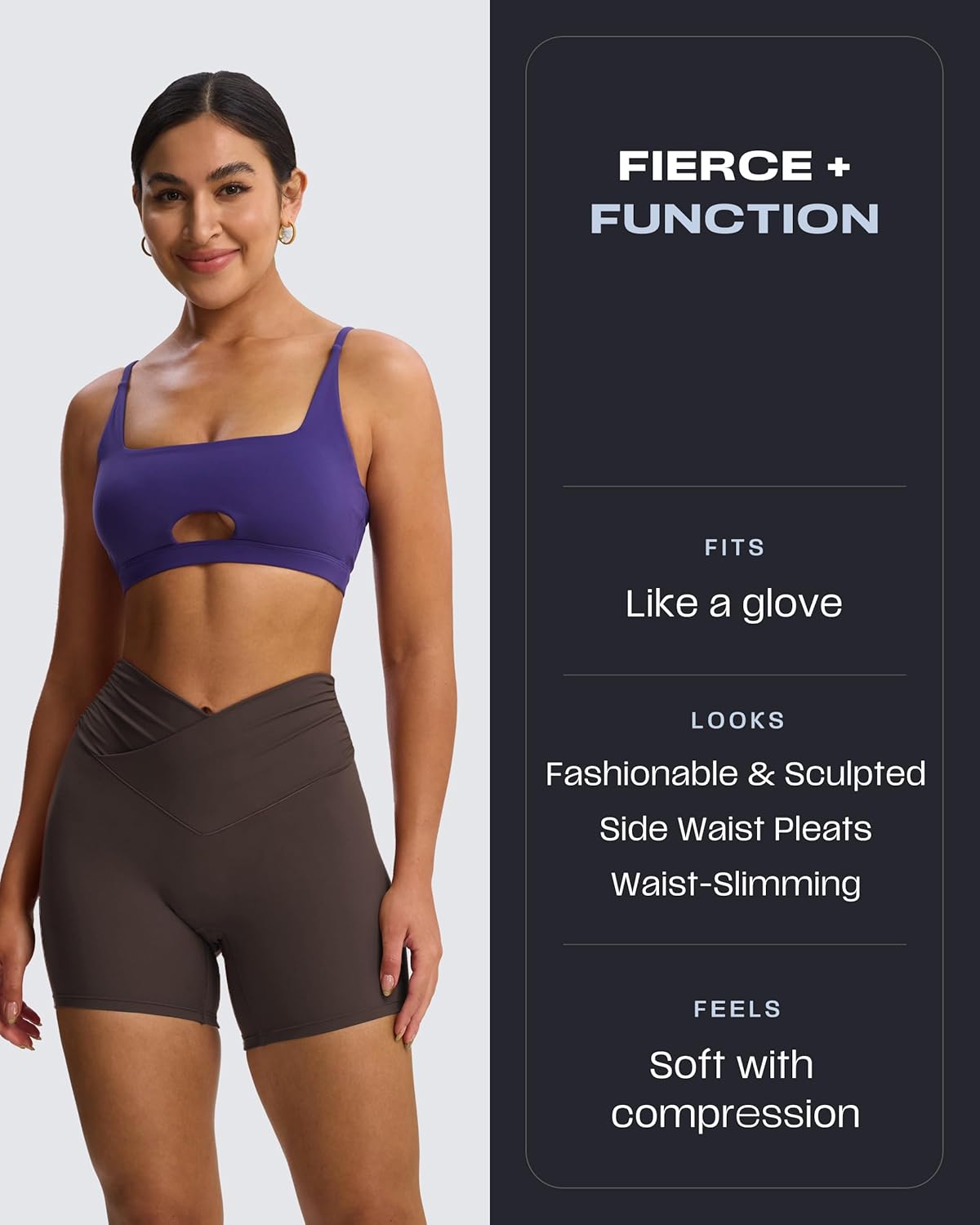 Aoxjox Venus Workout Biker Shorts for Women Cross-Waist Tummy Control High Waisted Hidden Scrunch Yoga Short 5"/6"/7" - Image 3