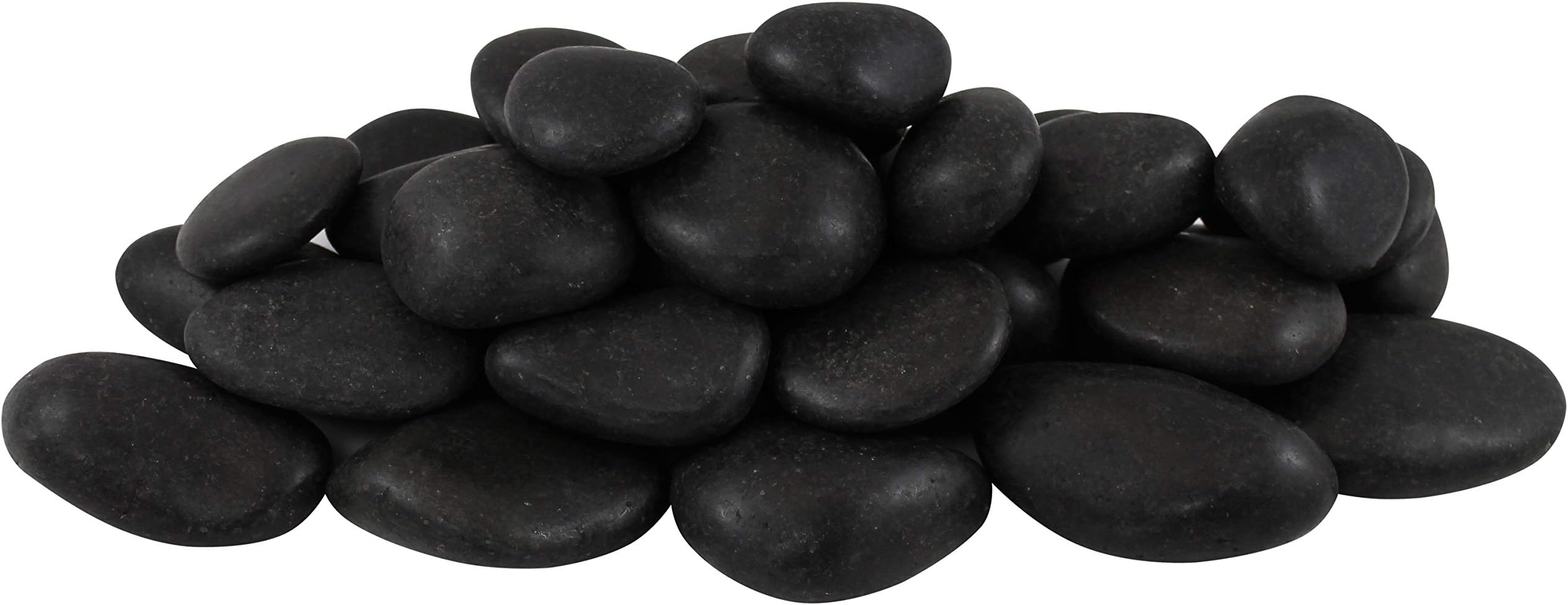 Rainforest 1" to 2" Medium Margo Decorative River Polished Pebbles, 20 lb, Grade A Black