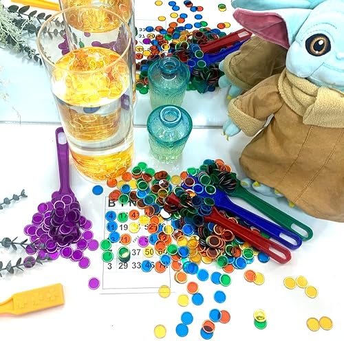 Miniatura 5 de Juego de varitas magnéticas y fichas de bingo, varita magnética con 100 discos de metal para niños, kit STEM de ciencia escolar, accesorios de