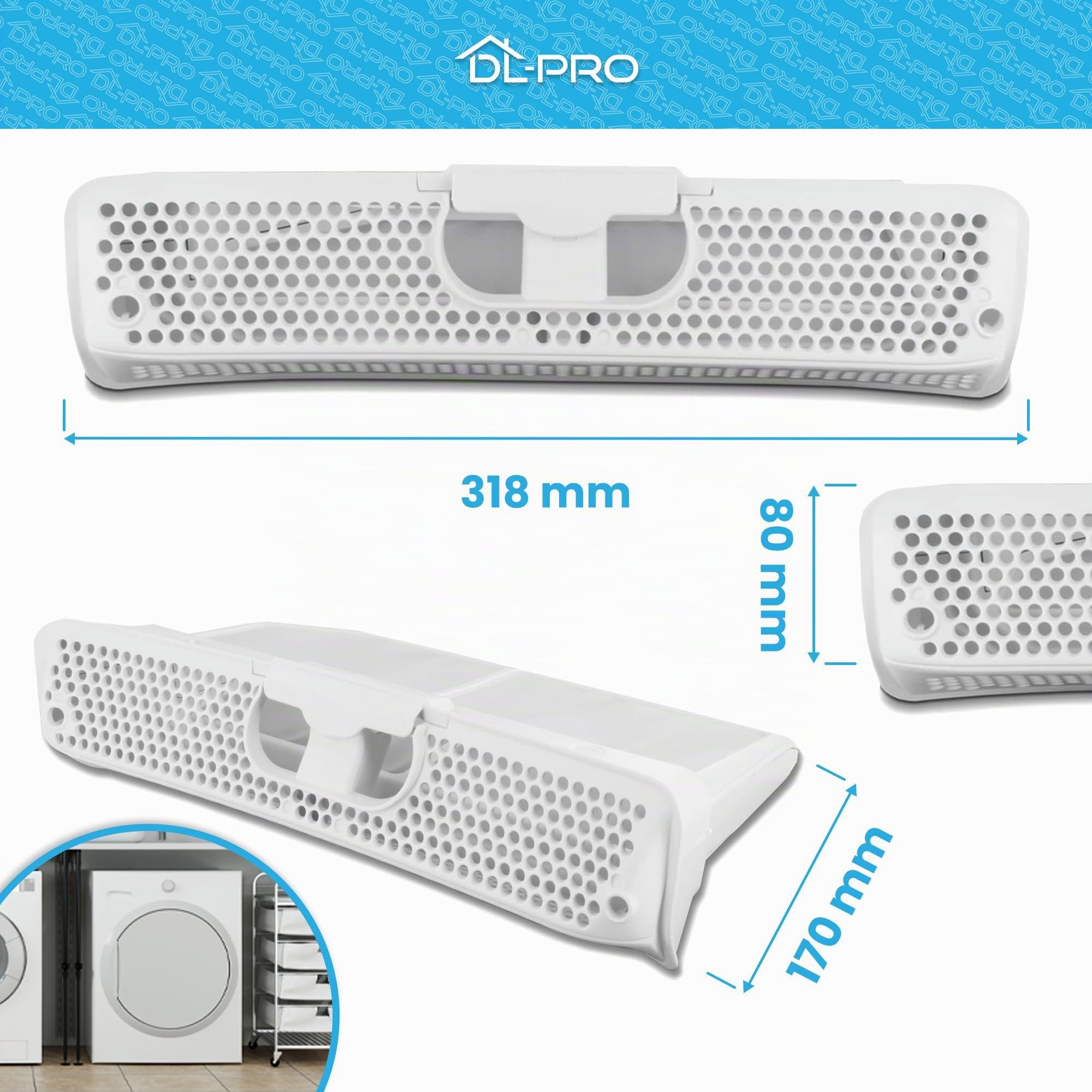 DL-pro Filtre à peluches pour sèche-linge IQ300 IQ500 IQ700 Serie 4 Serie 6 Avantixx 7&8 Series 800 Extraklasse Maxx 7&8 compatible avec Bosch Siemens Balay Neff Viva 00752387 752387 00753637 753637