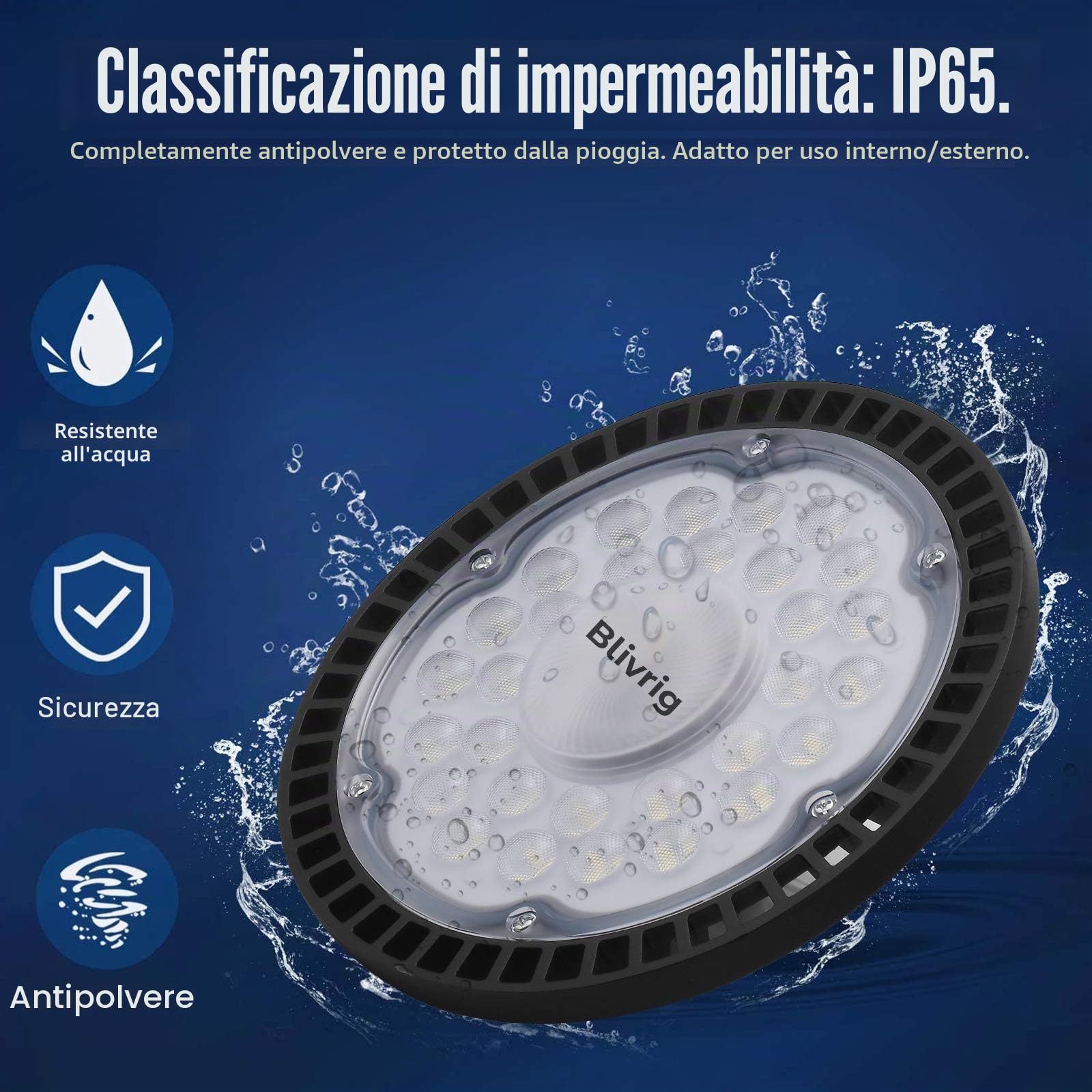 300W Faretto LED UFO, Lampada da Officina Industriale 30000LM | Impermeabile IP65, 6000K Bianco Freddo, Super Luminoso 288 LEDs, Lampada LED per Capannone, Fabbrica, Officina, Fienile