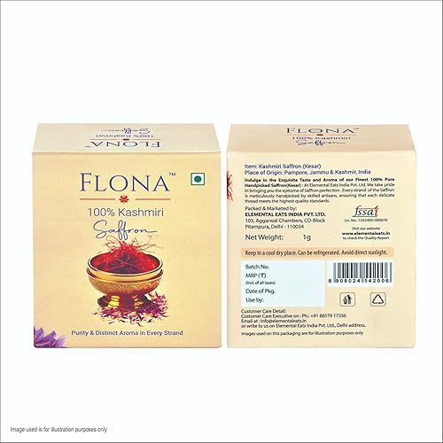 Miniatura 9 de Flona Kashmiri Saffron Threads 0.04 oz - Azafrán orgánico 100% puro y aromático para cocinar, té de azafrán, arroz y condimentos, auténtica especia