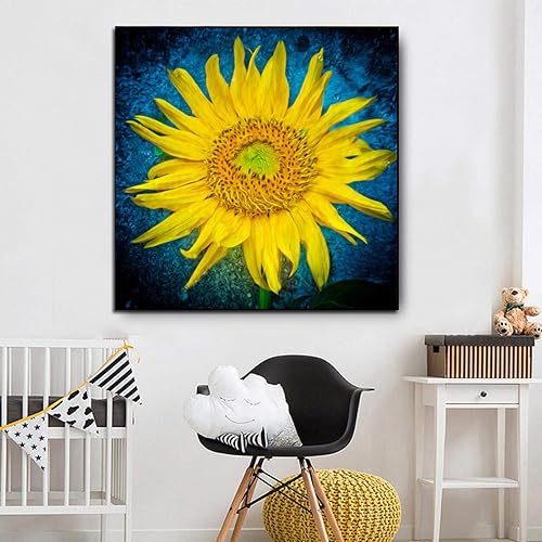 Miniatura 2 de Cuadro en lienzo, hermoso cartel de flor de girasol, cuadro de arte de pared en lienzo para la decoración del hogar de la sala de estar 15.7x15.7 in