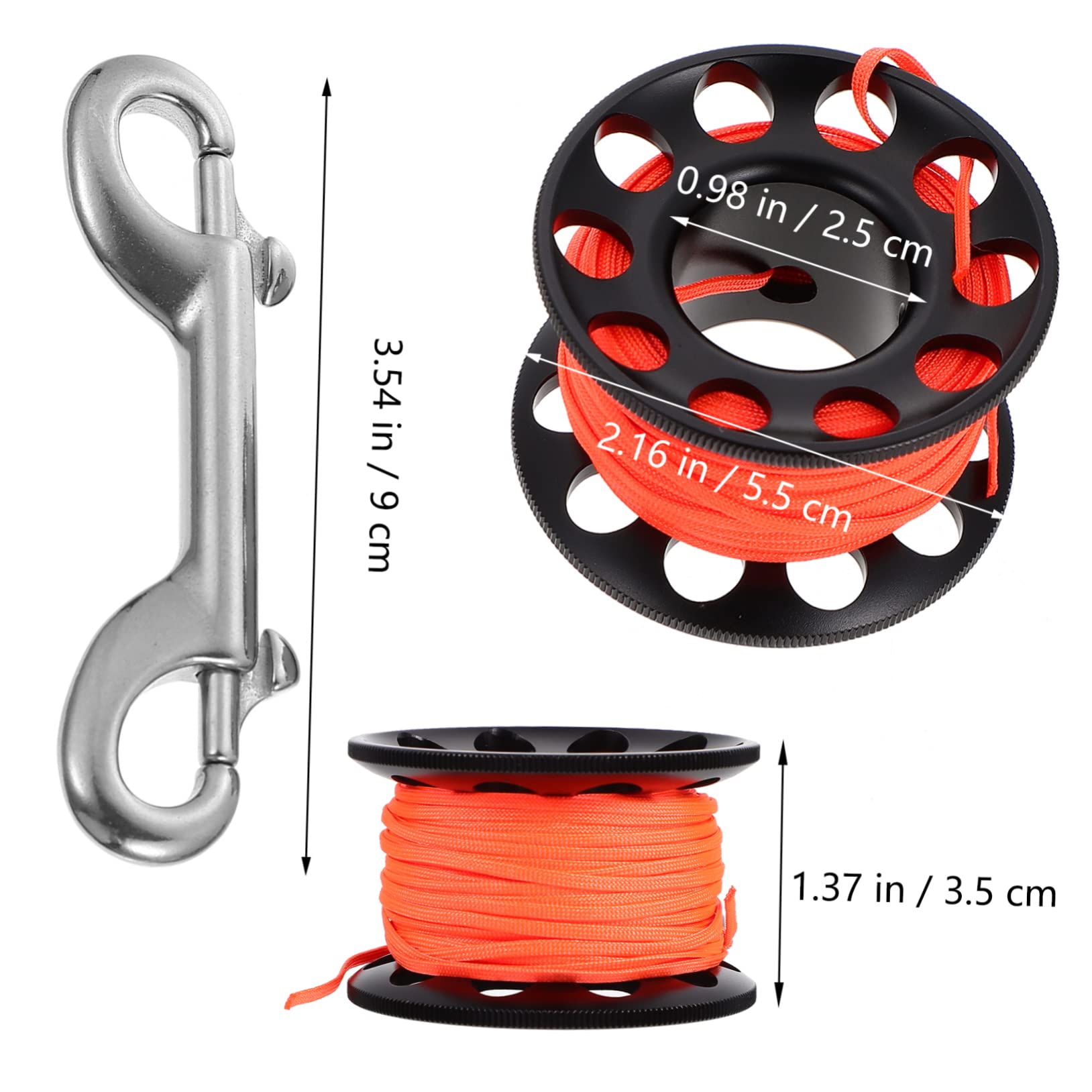 Hemoton Scuba Diving Spool Reel Clip Anti-Winding Device Aluminum Alloy Diving Line Underwater Gear Set