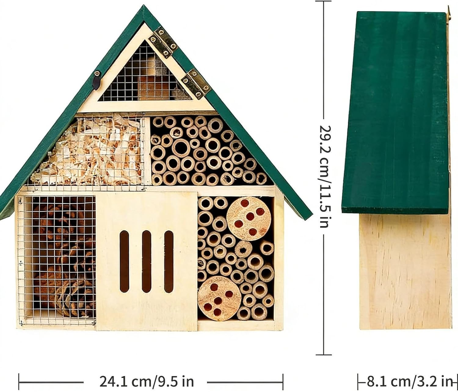 Bee Houses for The Garden,Decorative Weather-Resistant Pollinator Shelter - Butterfly Hotel Garden Bee Habitat,for Fence Tree Orchard Balcony Terrace Courtyard Park Farm