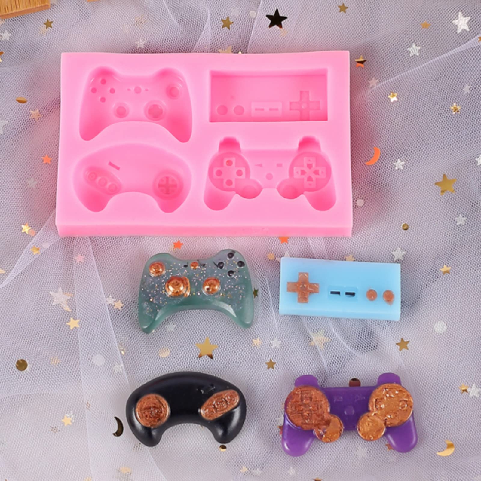 Controller di gioco stampo per torta fondente stampi per caramelle al cioccolato Gamepad fai-da-te Cupcake Topper decorazione stampo in resina epossidica in resina siliconica  15