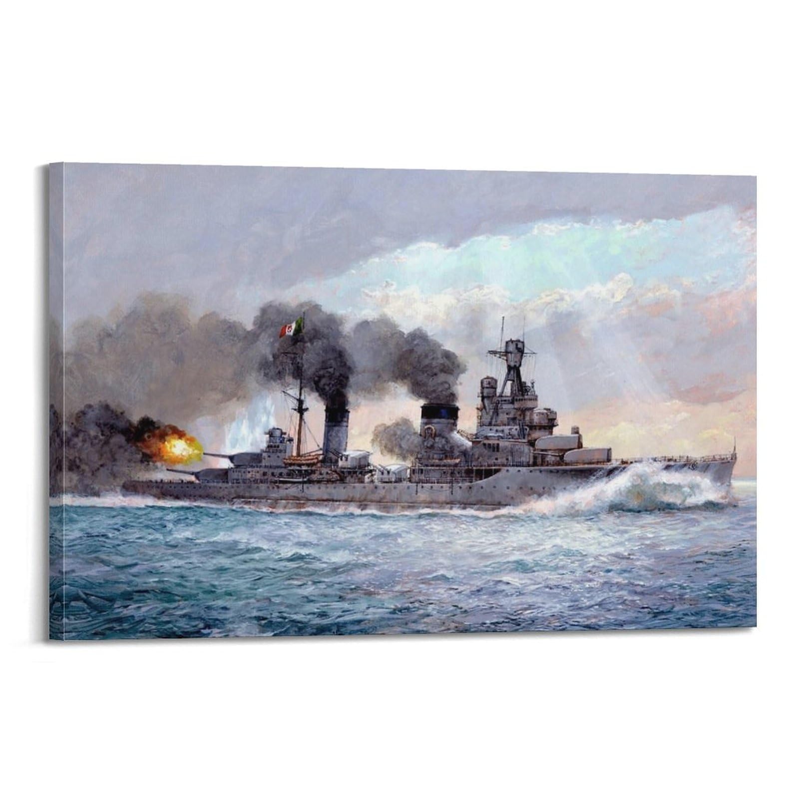 ZLQYHW Poster vintage della Seconda Guerra Mondiale 1940 07 19 Bartolomeo Colleoni, Capo Spada, tela decorativa, per camera da letto, per camera da letto, 60 x 90 cm