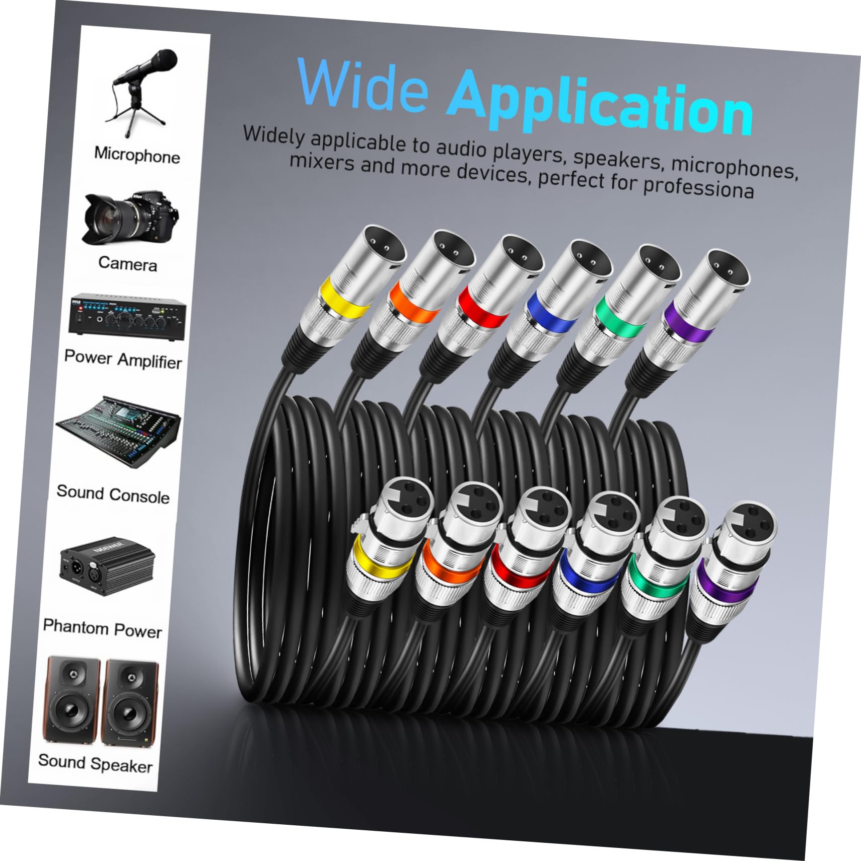 TOYANDONA 6 Sztuk Metalowa Obudowa Podwójnie Ekranowany Drut Kable Głośnikowe Przewód Xlr Kabel Mikrofonu Xlr Kable Mikrofonowe ęski Na Żeński Kabel Mikrofonowy Mikrofon Kabel Miksera