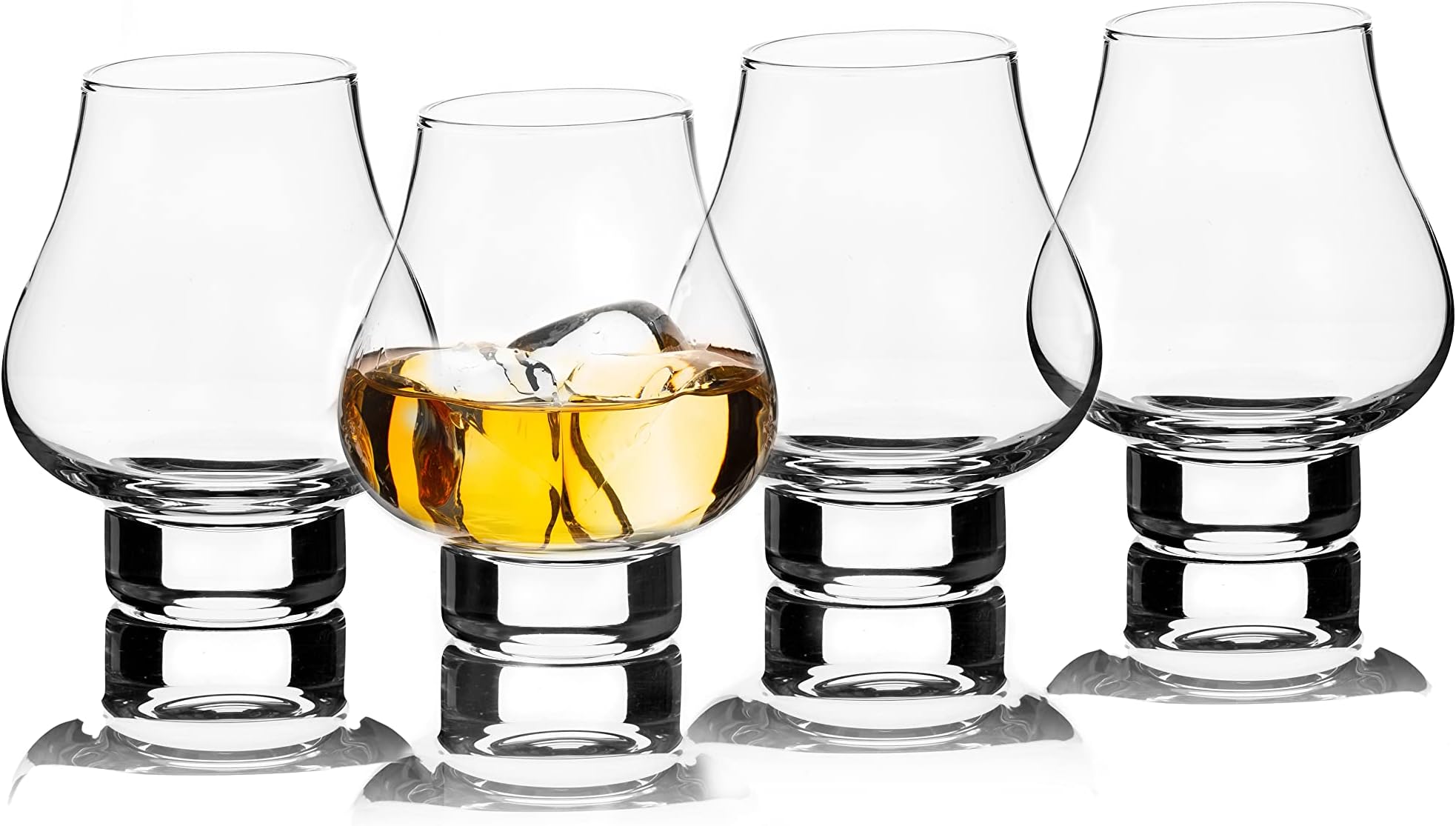 LUXBE Bourbon Whisky Crystal Tasting Glass Snifter, Set