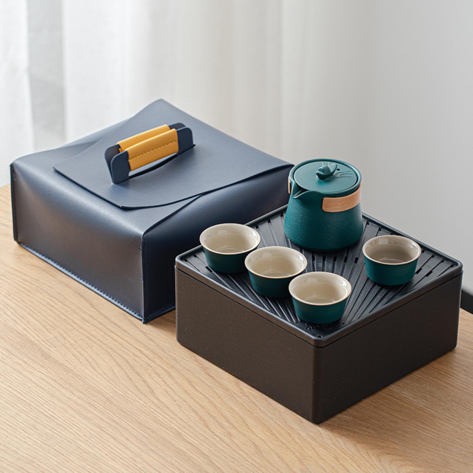 Amazon.com | Storage Box Portable Travel Tea Set One Pot Four Cup