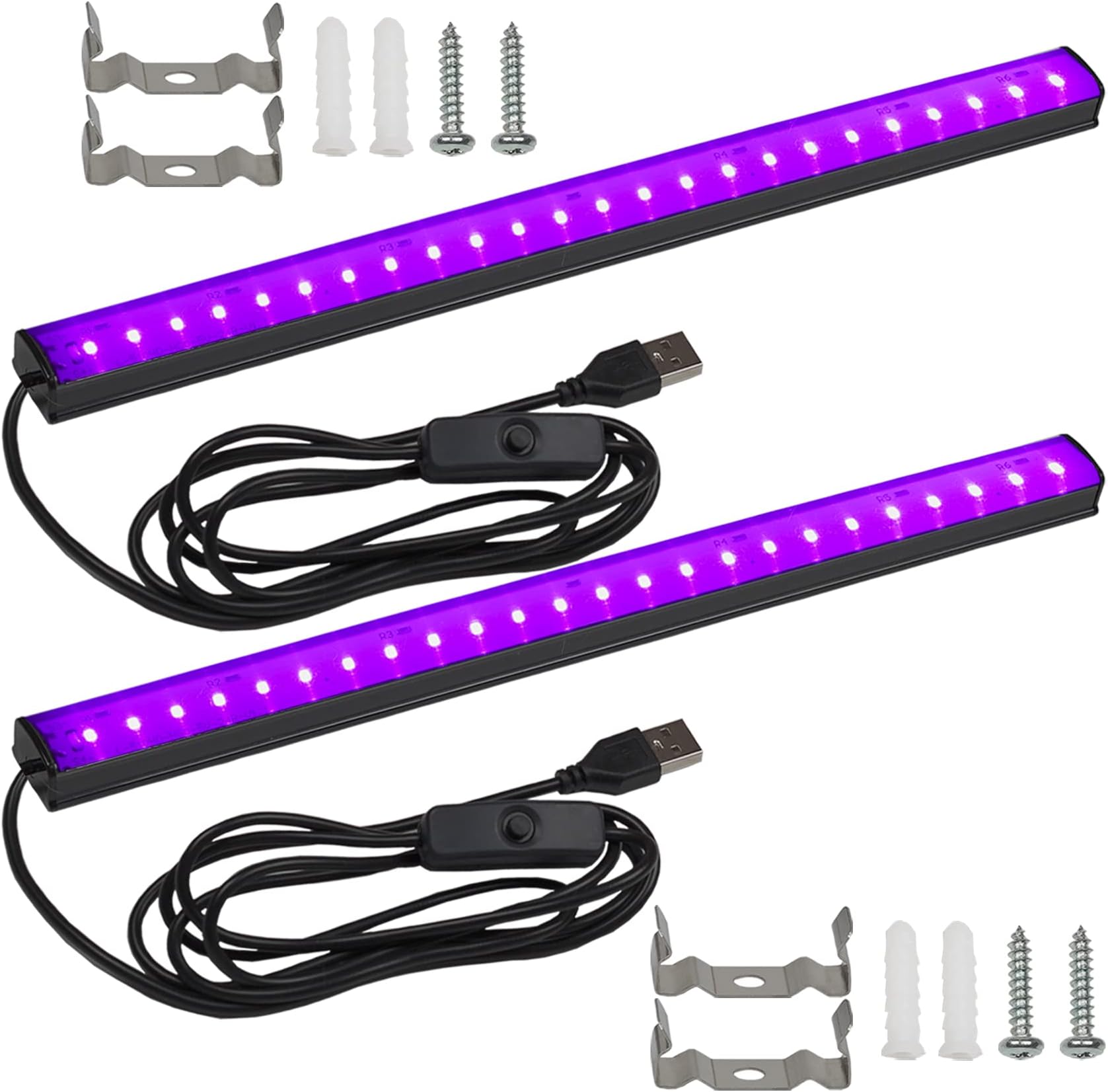 Black Light Bar 10W UV Blacklight Strip for Glow Party 1ft USB