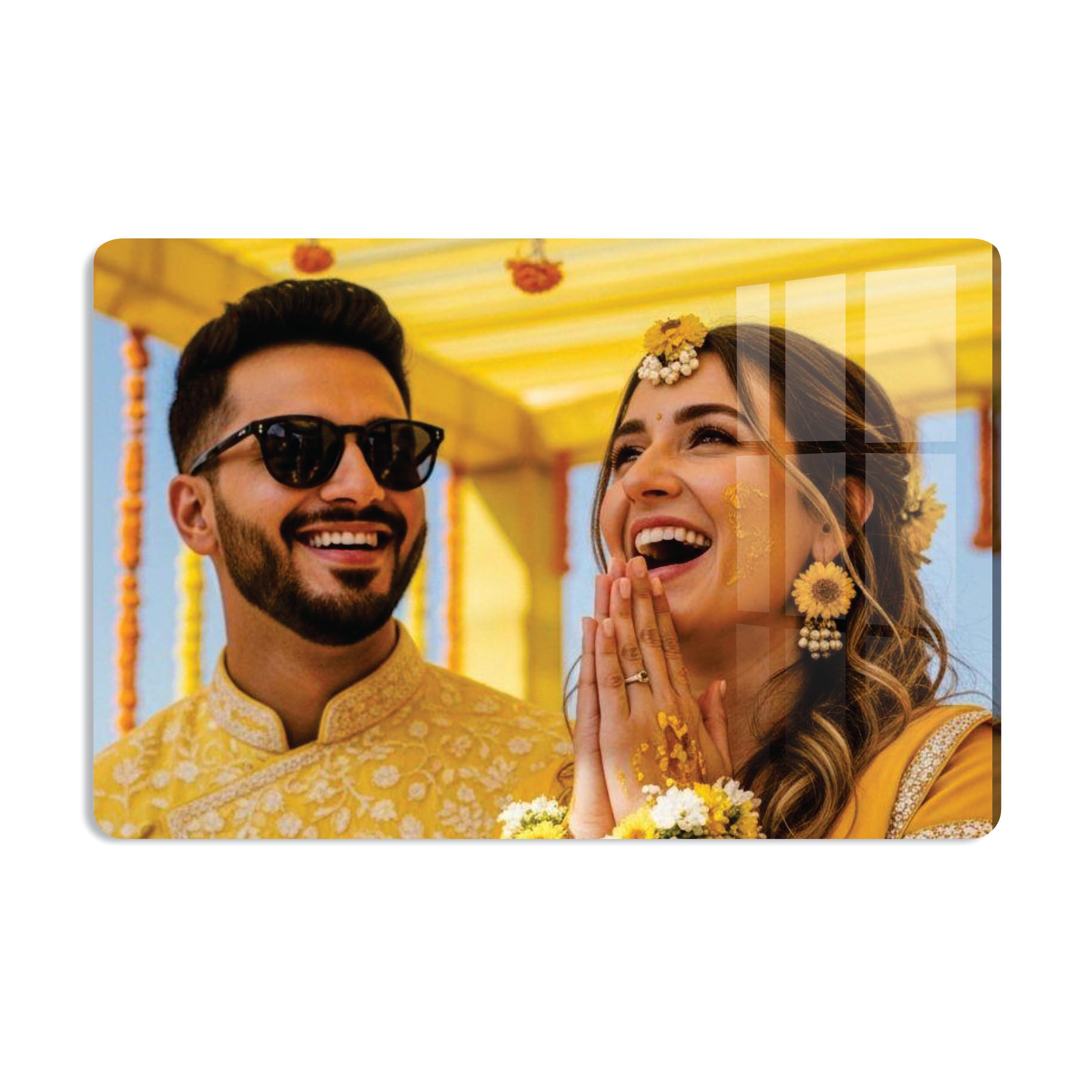 Giftplease Cornice portafoto in acrilico, personalizzabile, trasparente, senza cornice, rettangolare, per anniversario, compleanno, momento speciale (trasparente, 25 x 38 cm)