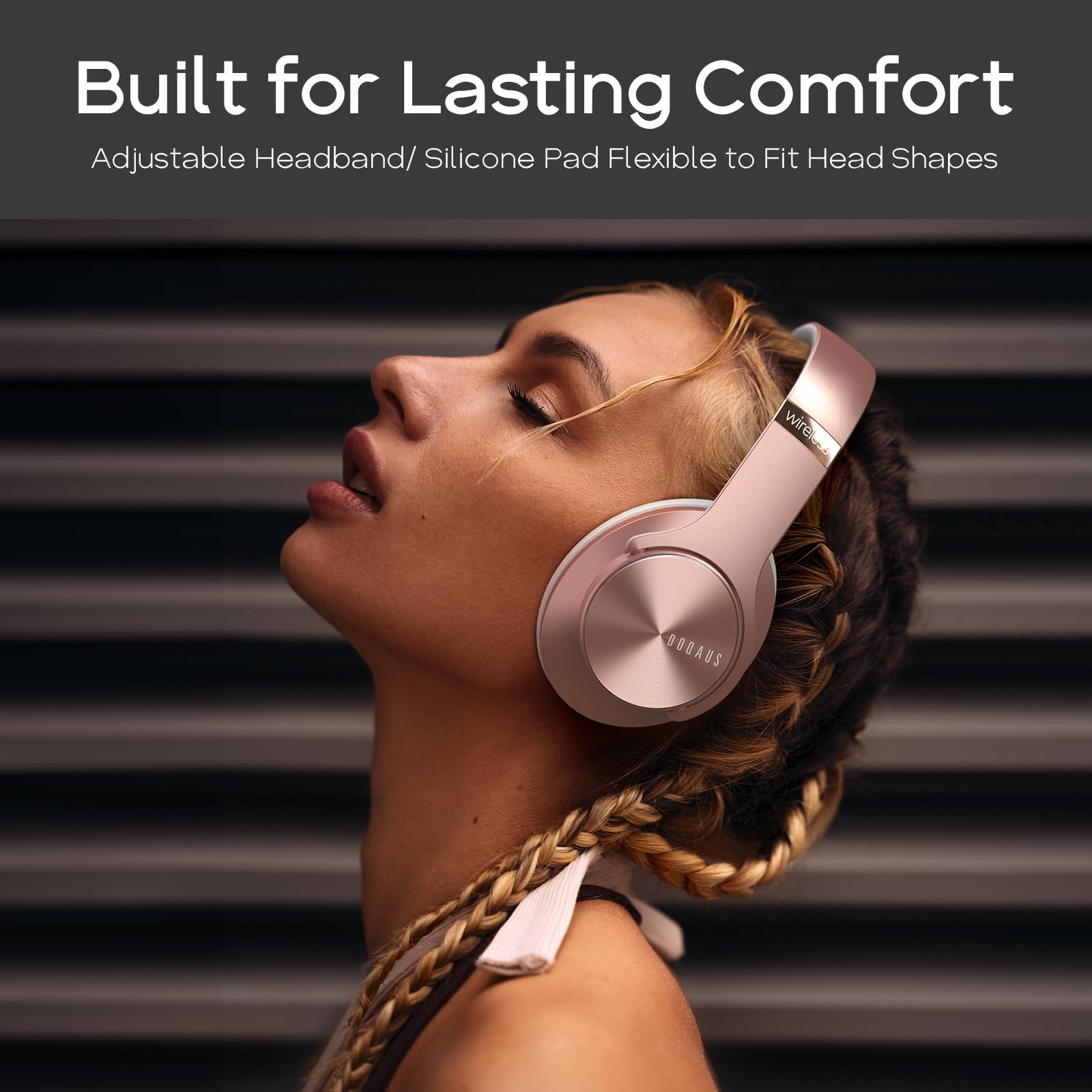 DOQAUS Bluetooth Headphones Over Ear, Foldable Wireless Headphones with 3 EQ Modes, 90 Hrs Playtime - Image 4