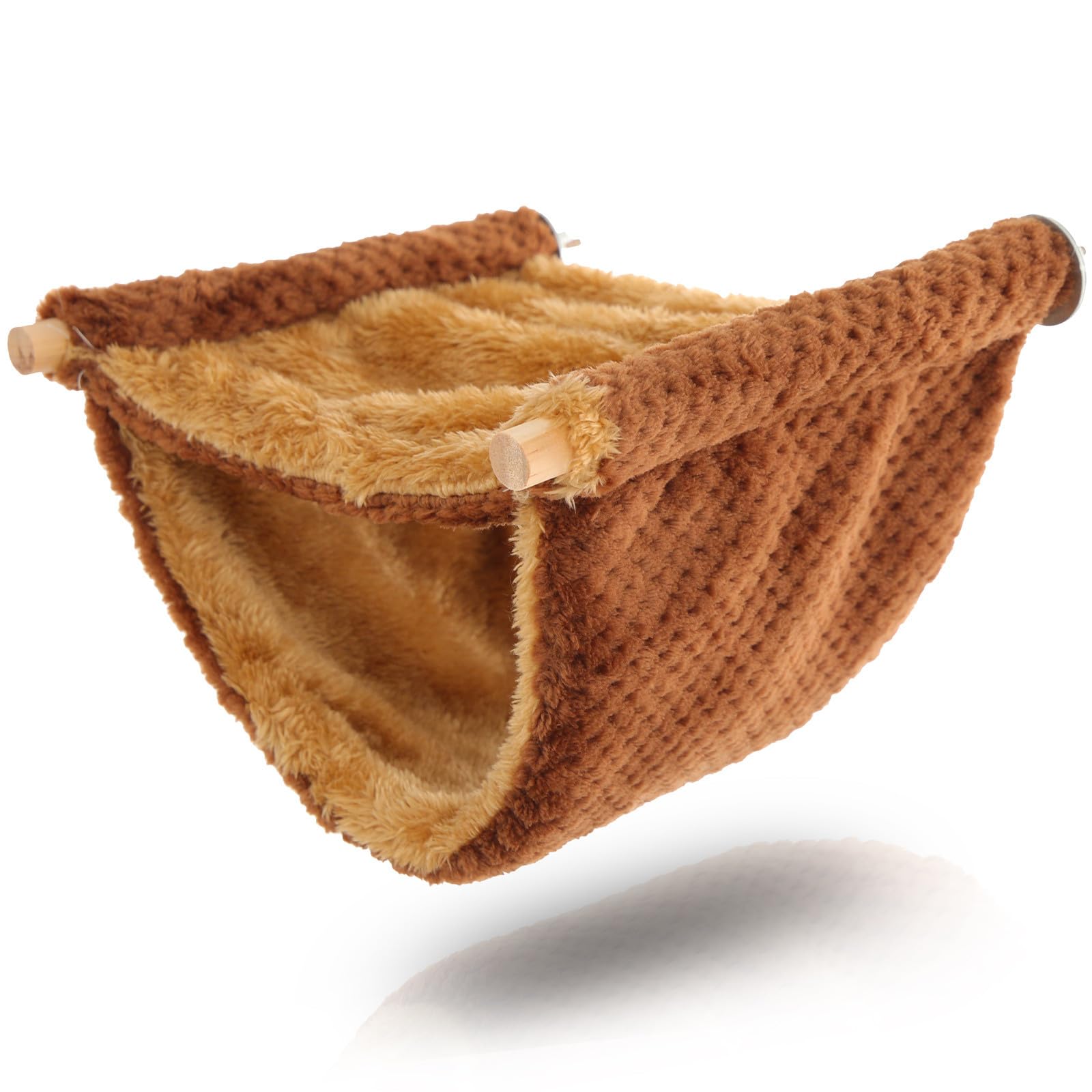 Milisten Warm Hanging Guinea Pig Bed with Soft Fabric, Large Brown Chinchilla Hammock for Small Pets, Cozy Hamster and Sugar Glider Sleeping Accessory