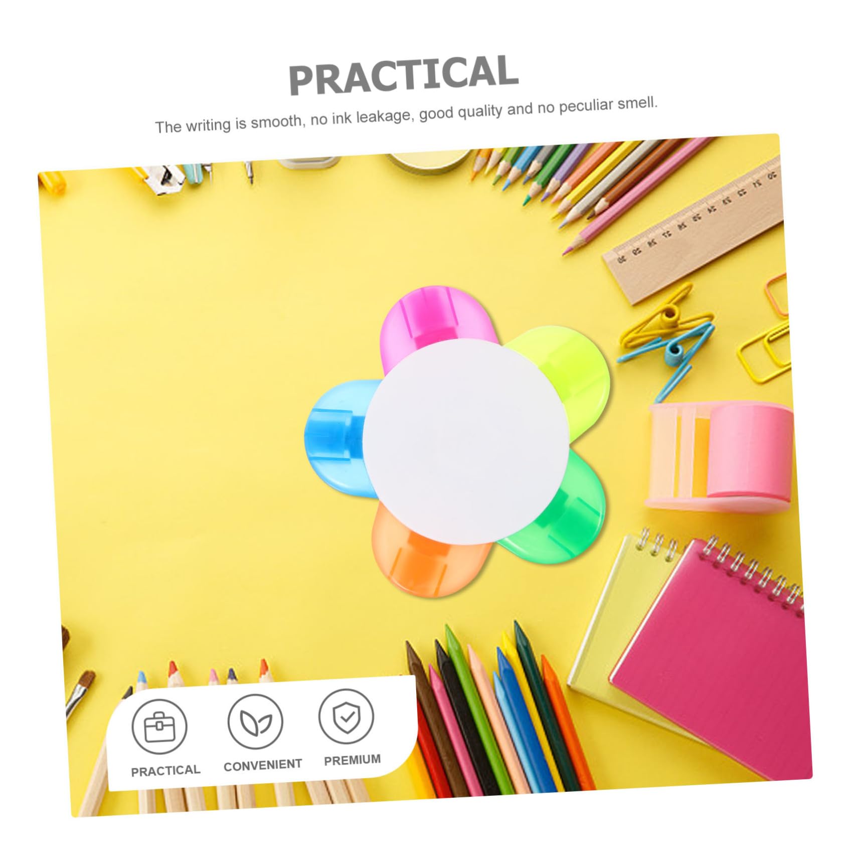 Homoyoyo 10 Stück Teiliges Fluoreszierendes Textmarker Blütenblattform Farben Pastell Leuchtstark für Notizen Studium Scrapbooking DIY Kreativarbeiten Schreibwaren für Schüler und Lehrer