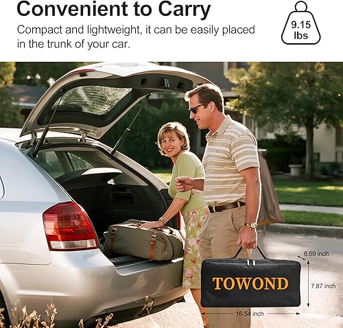 Miniatura 2 de TOWOND - Pantalla de proyector para exteriores con soporte, pantalla de cine portátil de 120 pulgadas, pantalla de proyección plegable HD 169 con