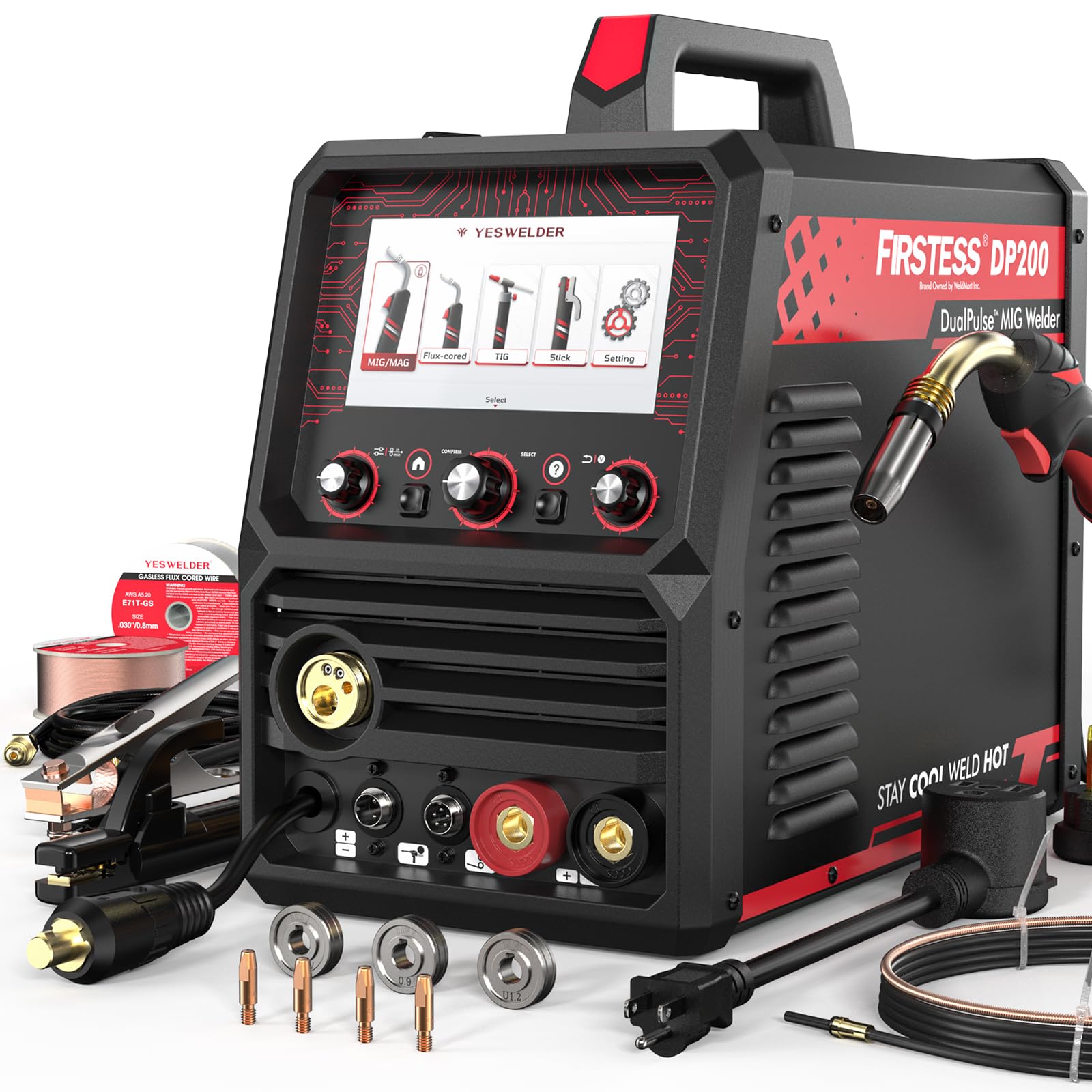 YESWELDER Firstess DP200 Welder, 120V/240V Pulsed Tech Multiprocess Machine