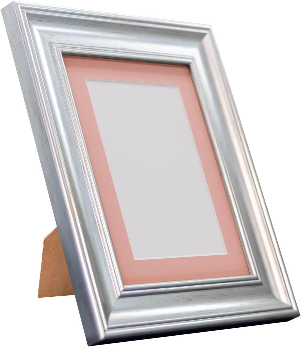 FRAMES BY POST Scandi Vintage Picture Photo Frame, Recycled Plastic, Distressed Blue with Ivory Mount, 8 x 8 Image Size 5 x 5 Inch