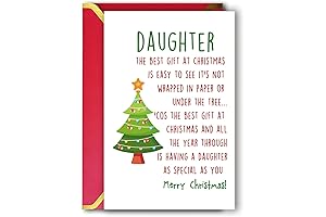 Ziwenhu Christmas Card for Daughter, Sentimental Card from Dad Mom