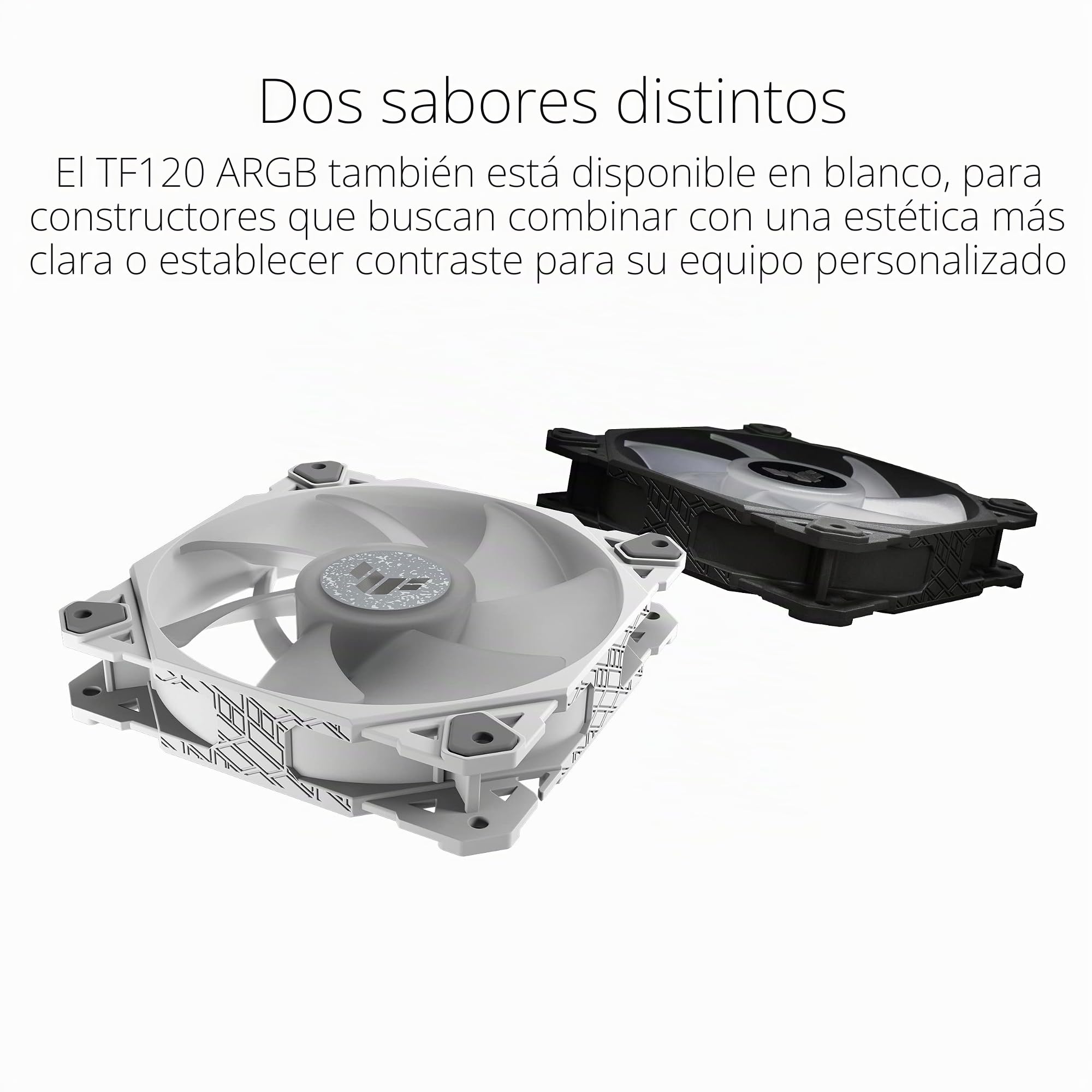 ASUS Ventilador TUF Gaming TF120 120mm ARGB 3 Pack (rodamiento fluidodinámico (FDB), Matriz LED de Doble Capa, Aura Sync, Flujo de Aire Superior, Control PWM, Controlador multifunción) Negro