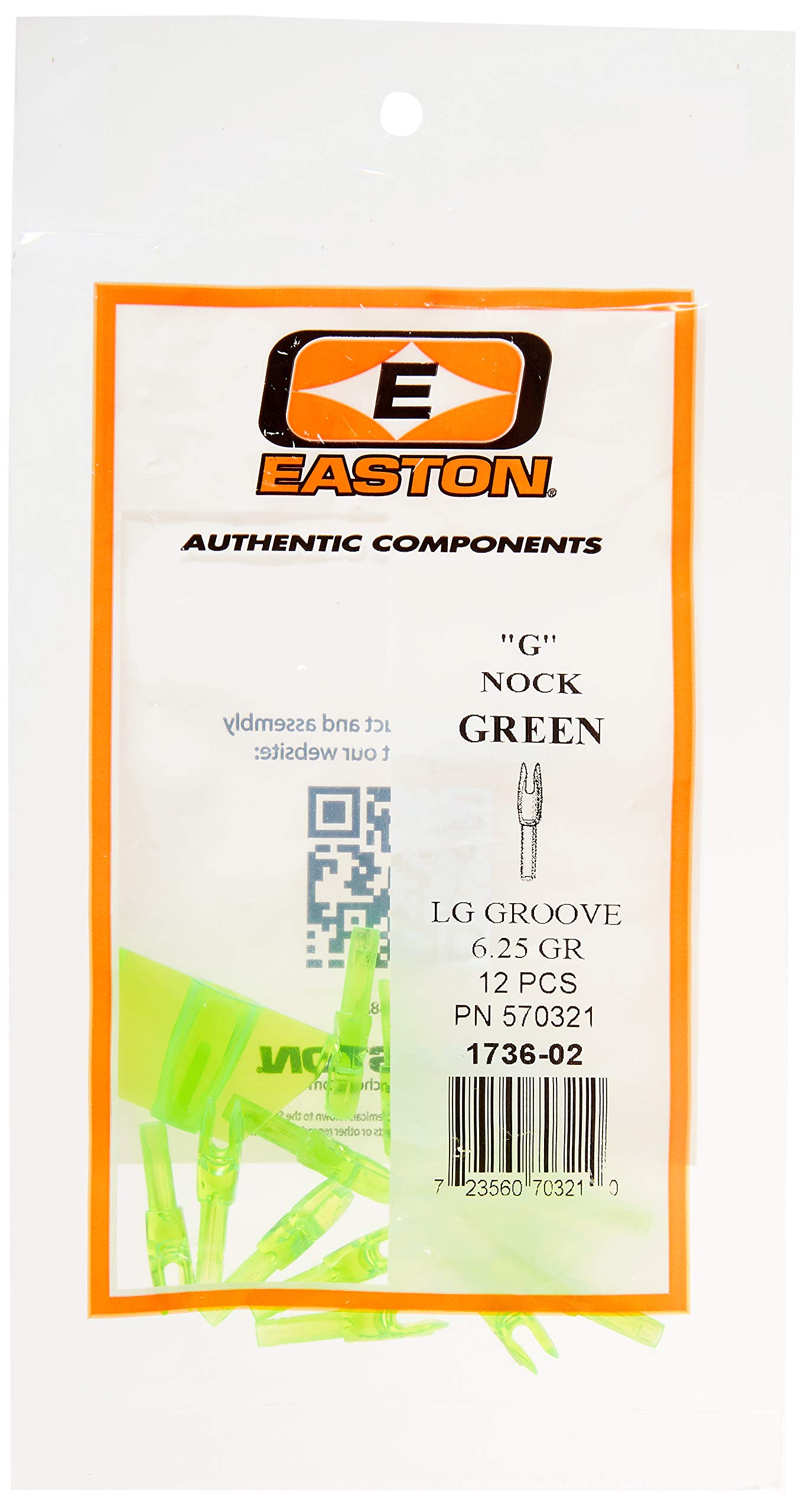 Amazon.com : Easton G Nock Large Groove Fl Grn 12pk : Archery