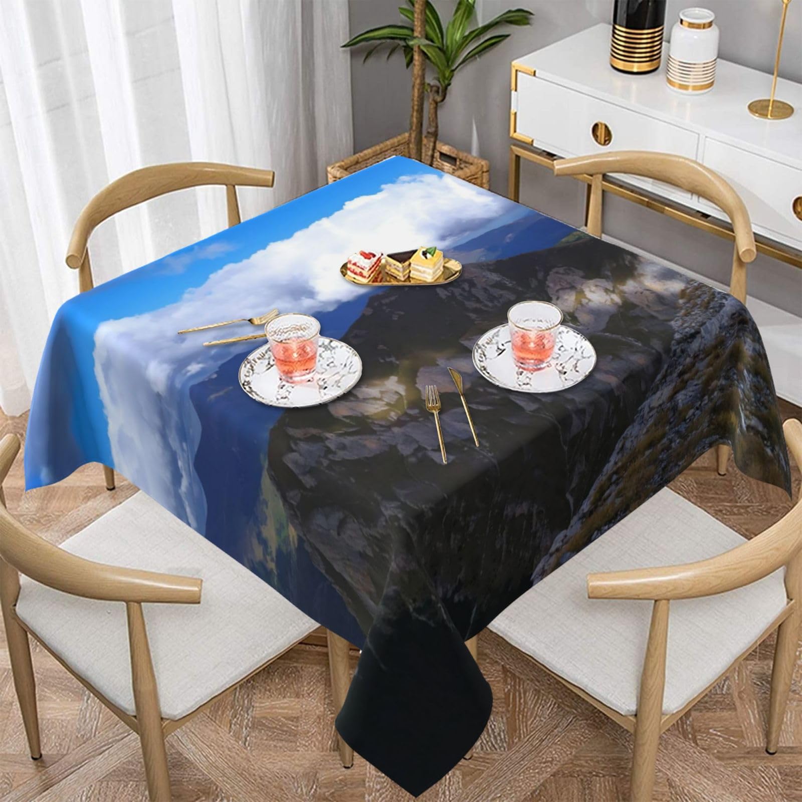Nappe imprimée en pointe pour repas de cuisine et pique-nique