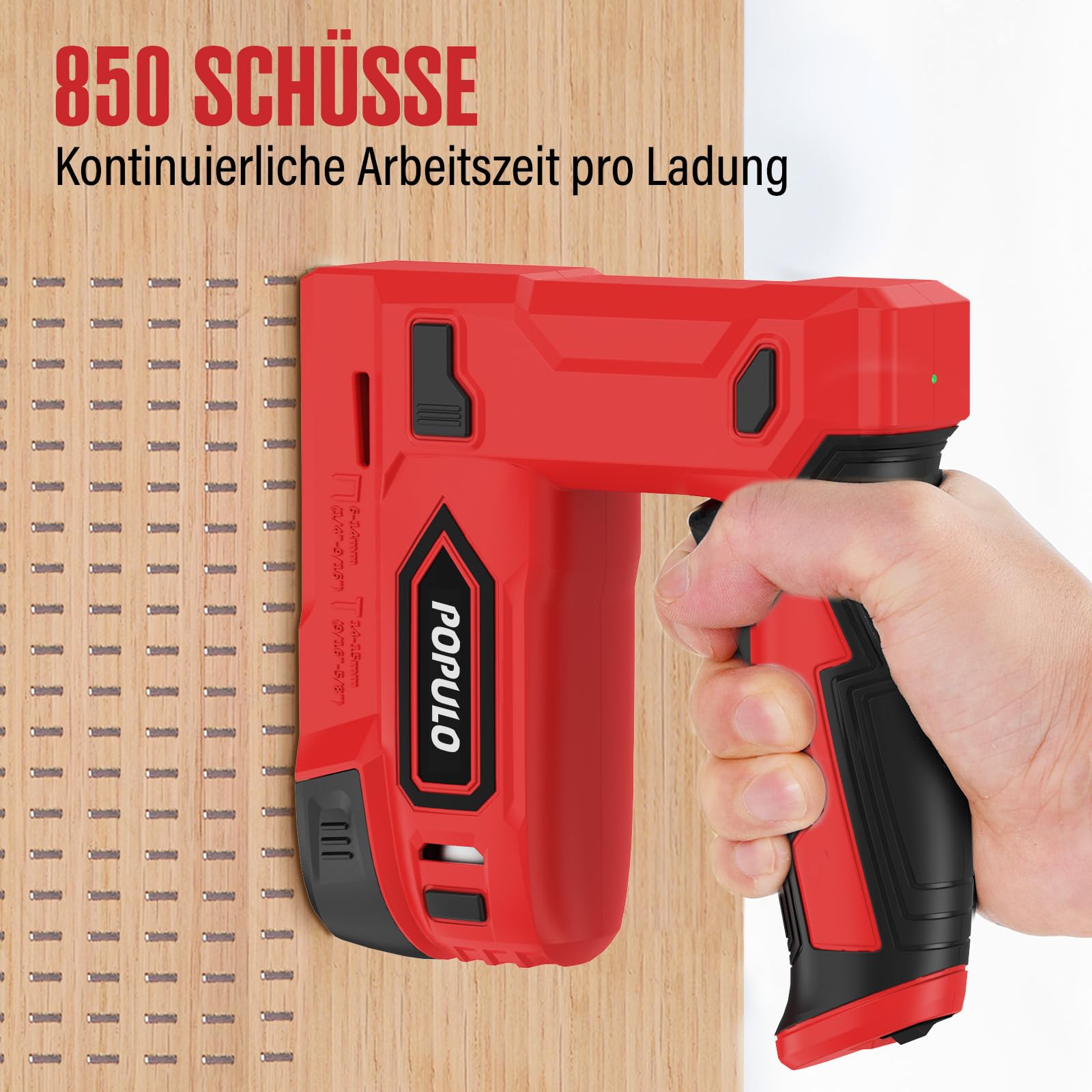 POPULO Akku Tacker, 2-in-1 Lithium-Ionen-Heftgerät, 4V Nagelgerät Set Mit Ladekabel, 1600 Heftklammern & Nägel, Power-Tacker für Bastelarbeiten, DIY und Polsterarbeiten