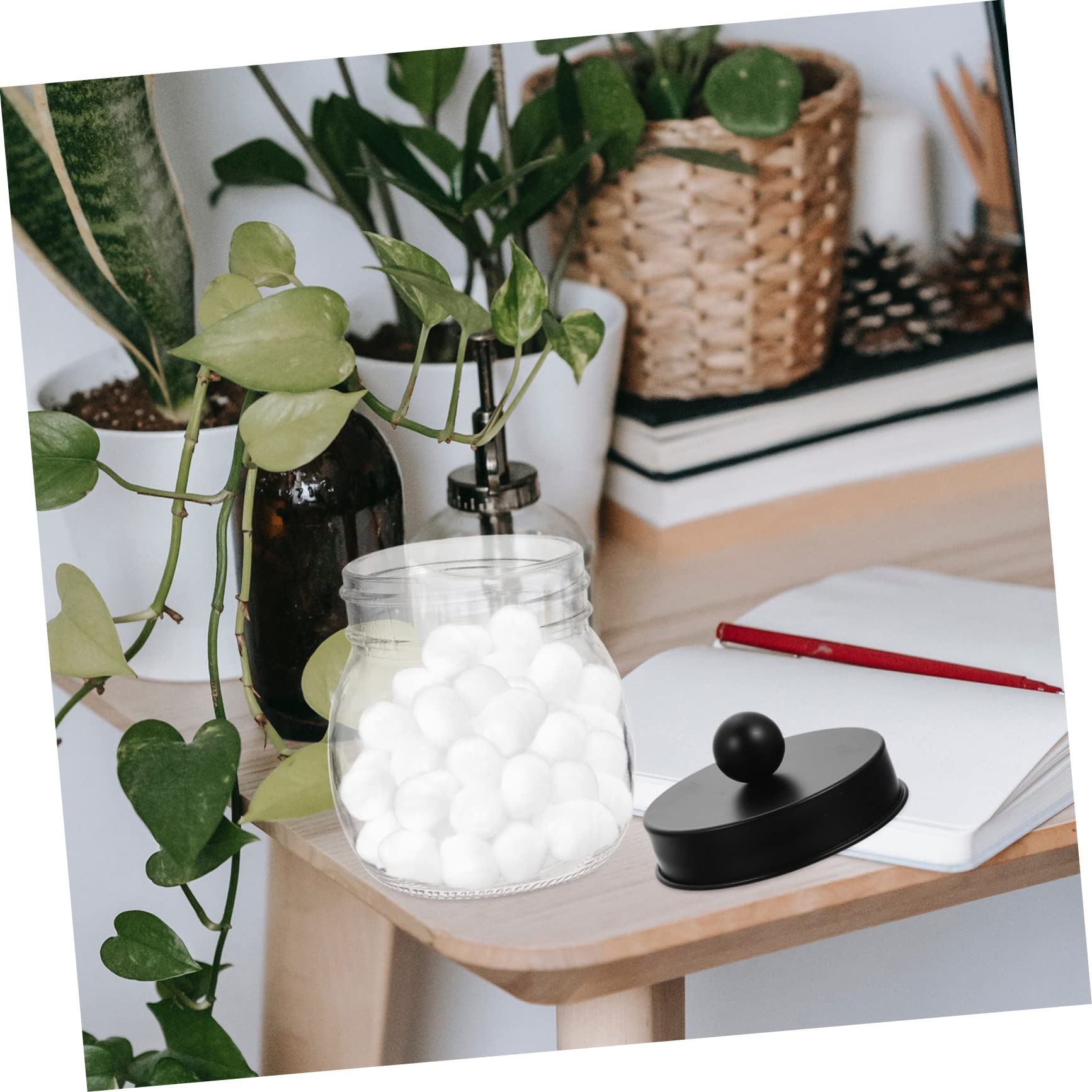 3stücke Glas-wattepad-spender mit Edelstahl-design Transparente Watteballhalter Praktischer Organizer für Kosmetikartikel Staub und Feuchtigkeitsgeschützt