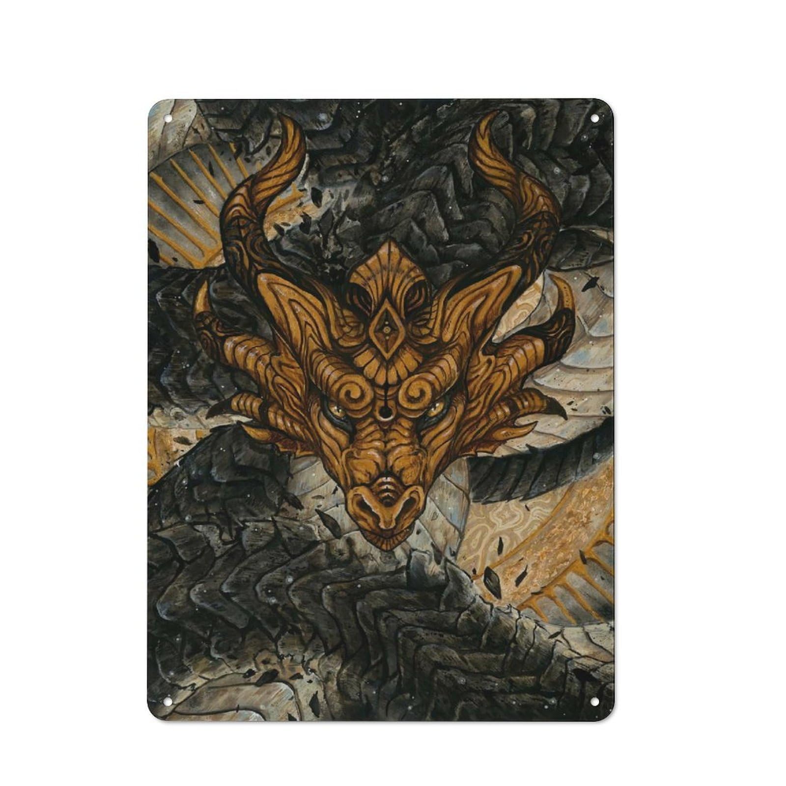 Junmoney Style-7 Masked Dragon Retro-Style Tin Sign 40X30cm For Living Room Or Hallway, For Home Wall Decor Collectors Refreshing A Room In Autumn