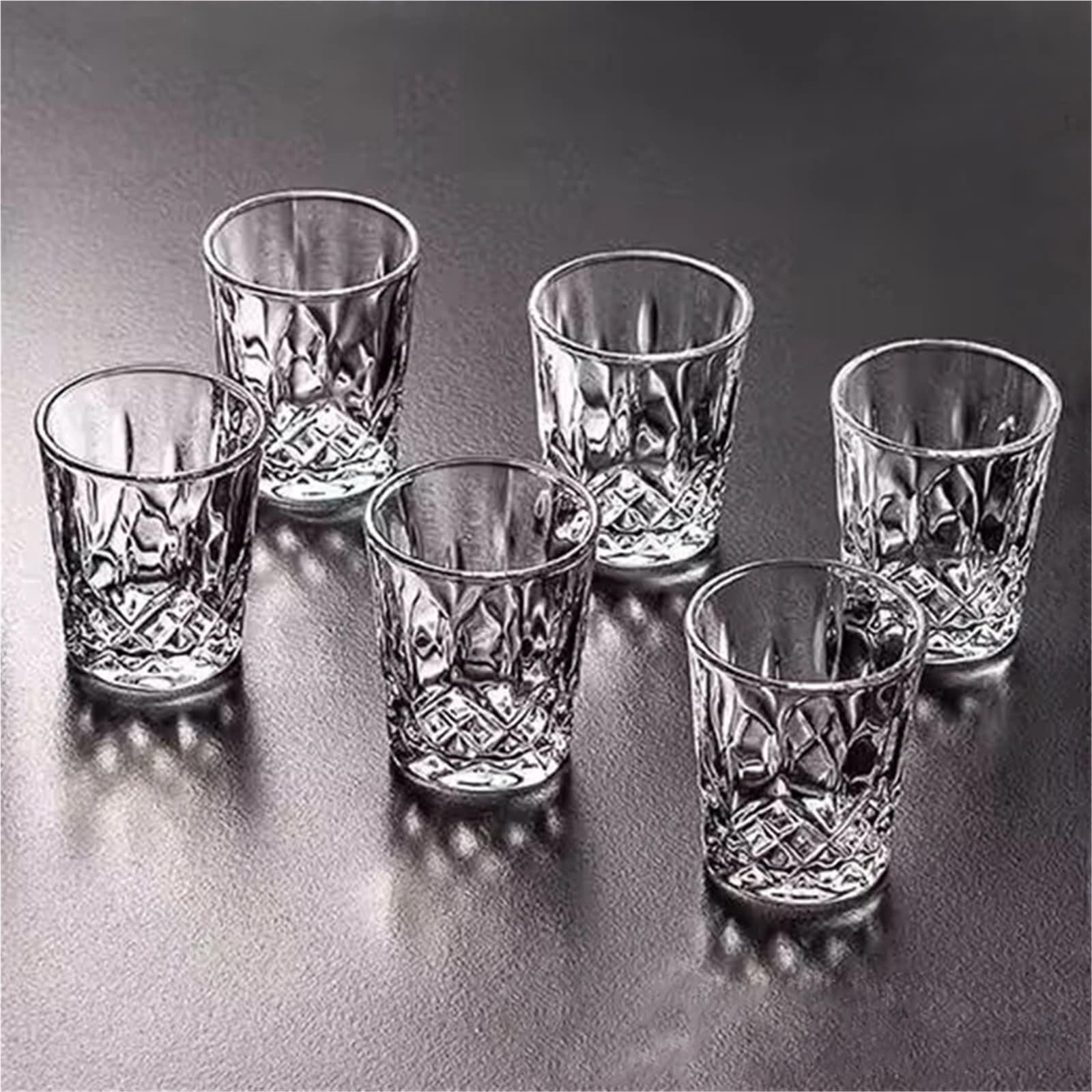 Kristallgläser 50 ml geschnitzte Weinglas Bar Whiskey Cocktail Brandy Gläser Trinkgeschirr 6 Stück transparente Tasse Restaurant Kaltgetränkebecher