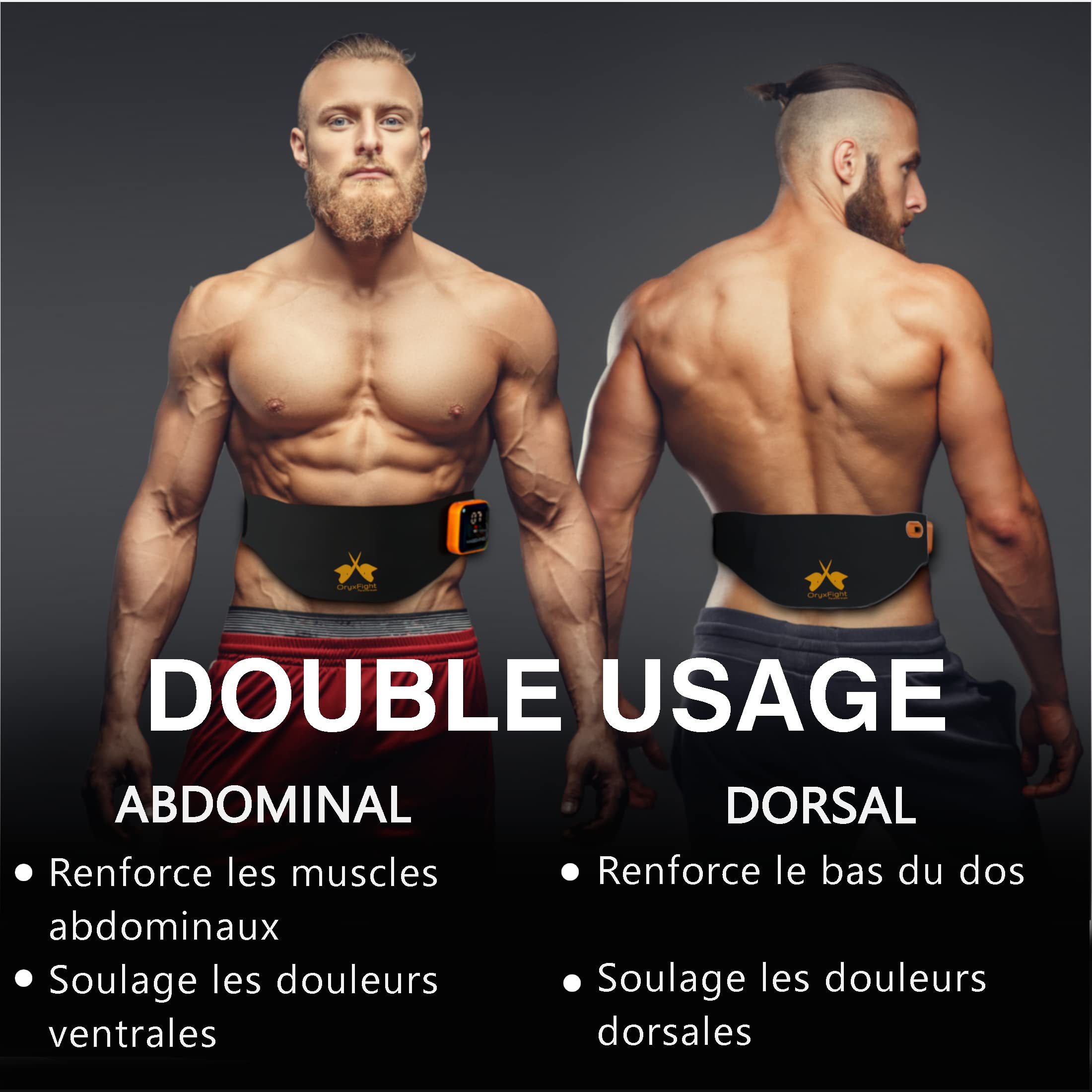 Ceinture abdominale électrostimulation 7 modes et 15 niveaux avec option chauffage 3 niveaux, électrostimulateur abdominal fiable et efficace, Stimulateur d'abdominaux EMS pour Homme et Femme