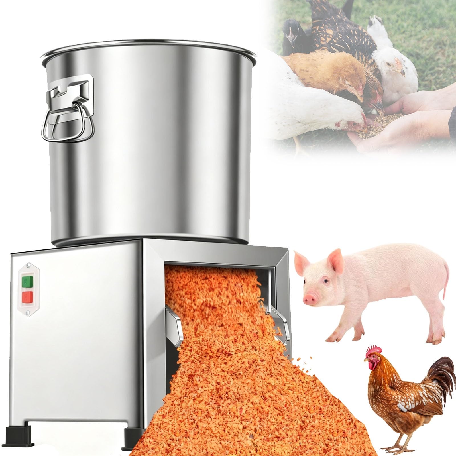 Procesador de alimento for aves con 4 cuchillas, rallador y triturador de verduras profesional, picador y cortador de verduras eléctrico de 3500 RPM, ideal for cocinar en casa o en granjas.