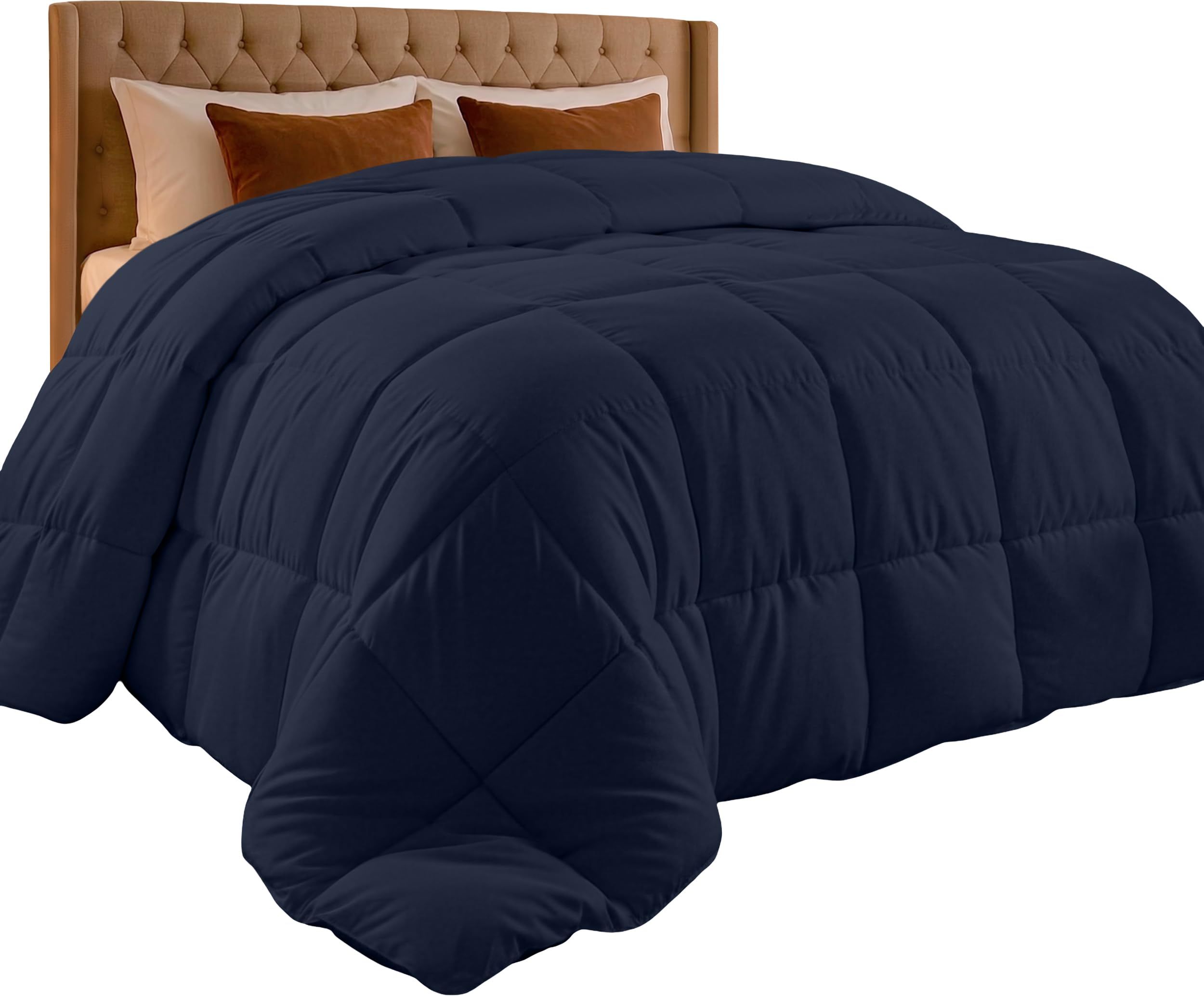 Utopia Bedding Comforter Duvet Insert - Quilted Comforter with Corner Tabs - Box Stitched Down Alternative Comforter (Queen, Navy) โ image 1